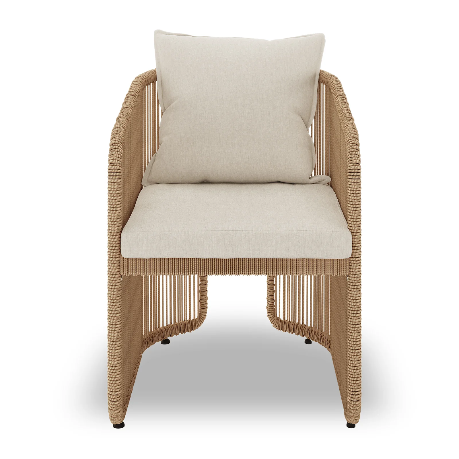 Vellora 4 Seater Wicker Outdoor Dining Set in Natural - Image 10