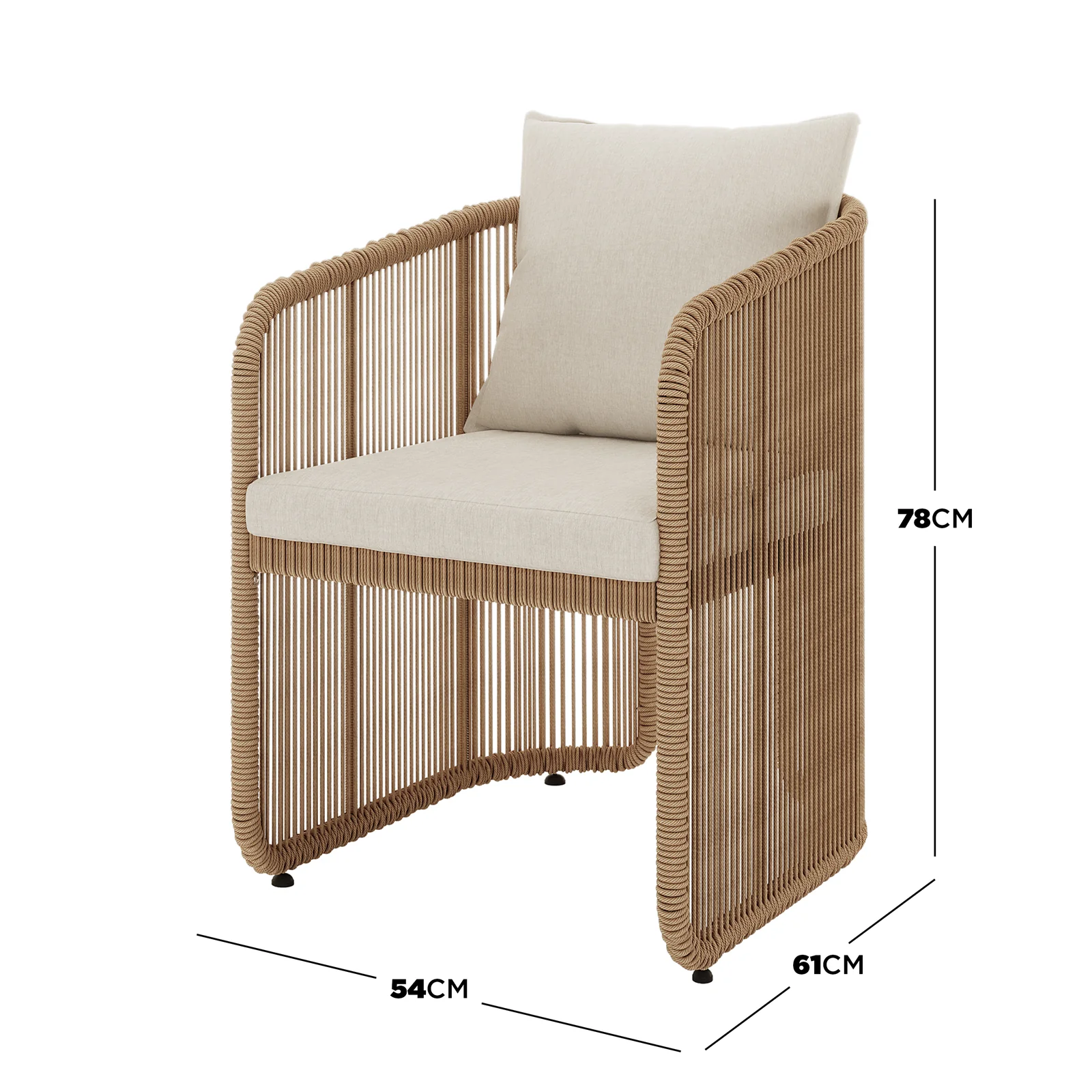 Vellora 4 Seater Wicker Outdoor Dining Set in Natural - Image 5
