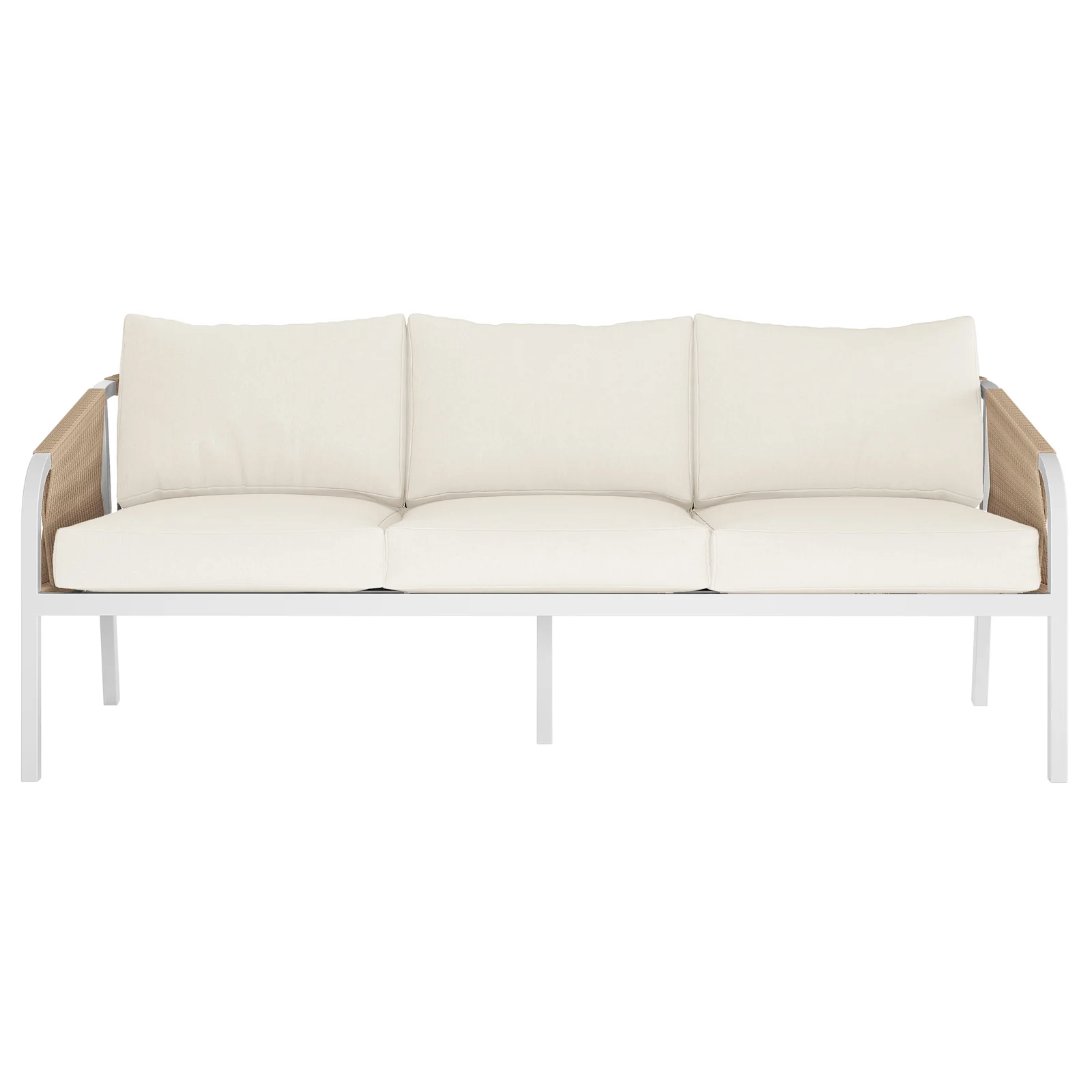 Vernon 5 Seater Aluminium Outdoor Sofa Set in Cream White - Image 11