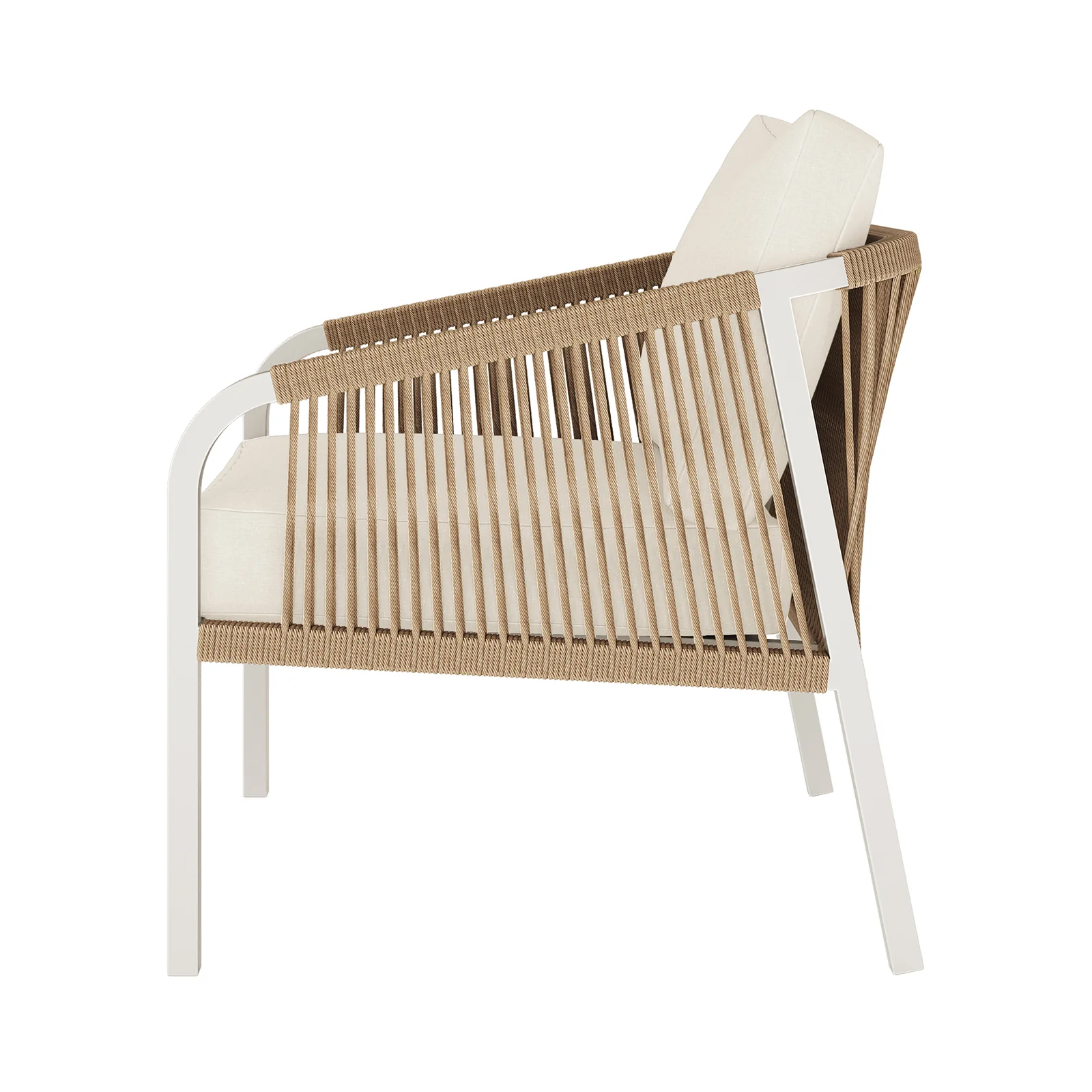 Vernon 5 Seater Aluminium Outdoor Sofa Set in Cream White - Image 16