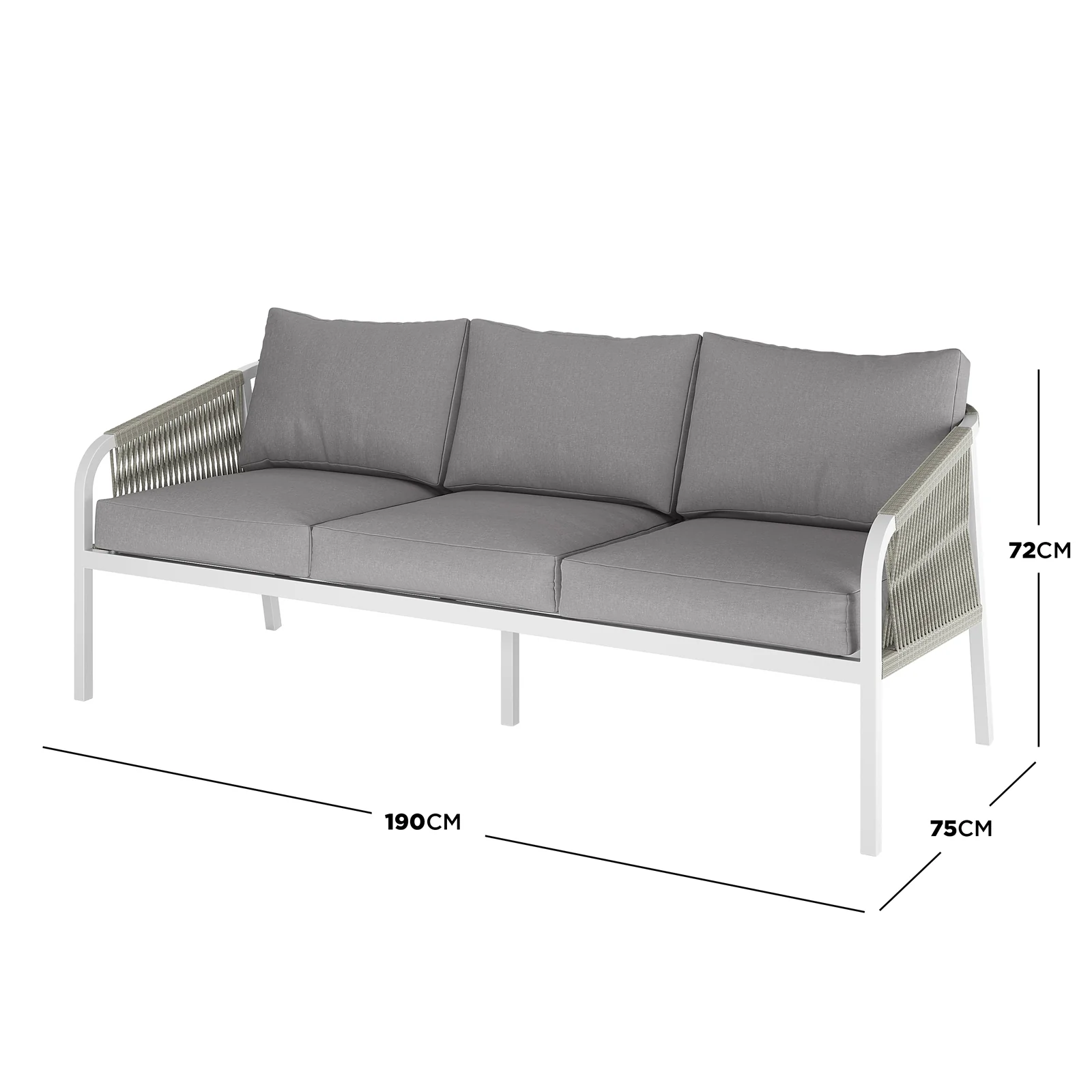 Vernon 5 Seater Aluminium Outdoor Sofa Set in Grey - Image 3