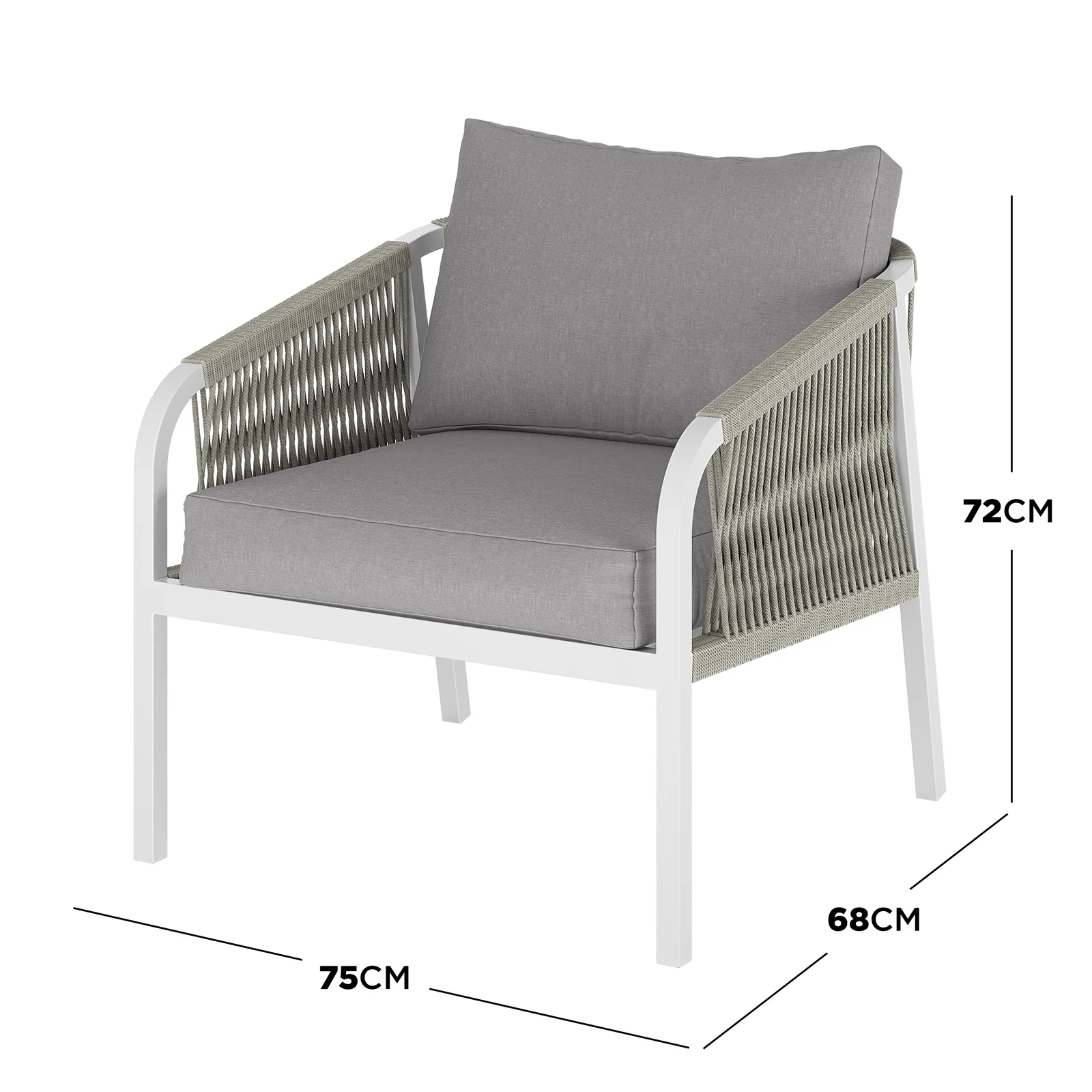Vernon 5 Seater Aluminium Outdoor Sofa Set in Grey - Image 4