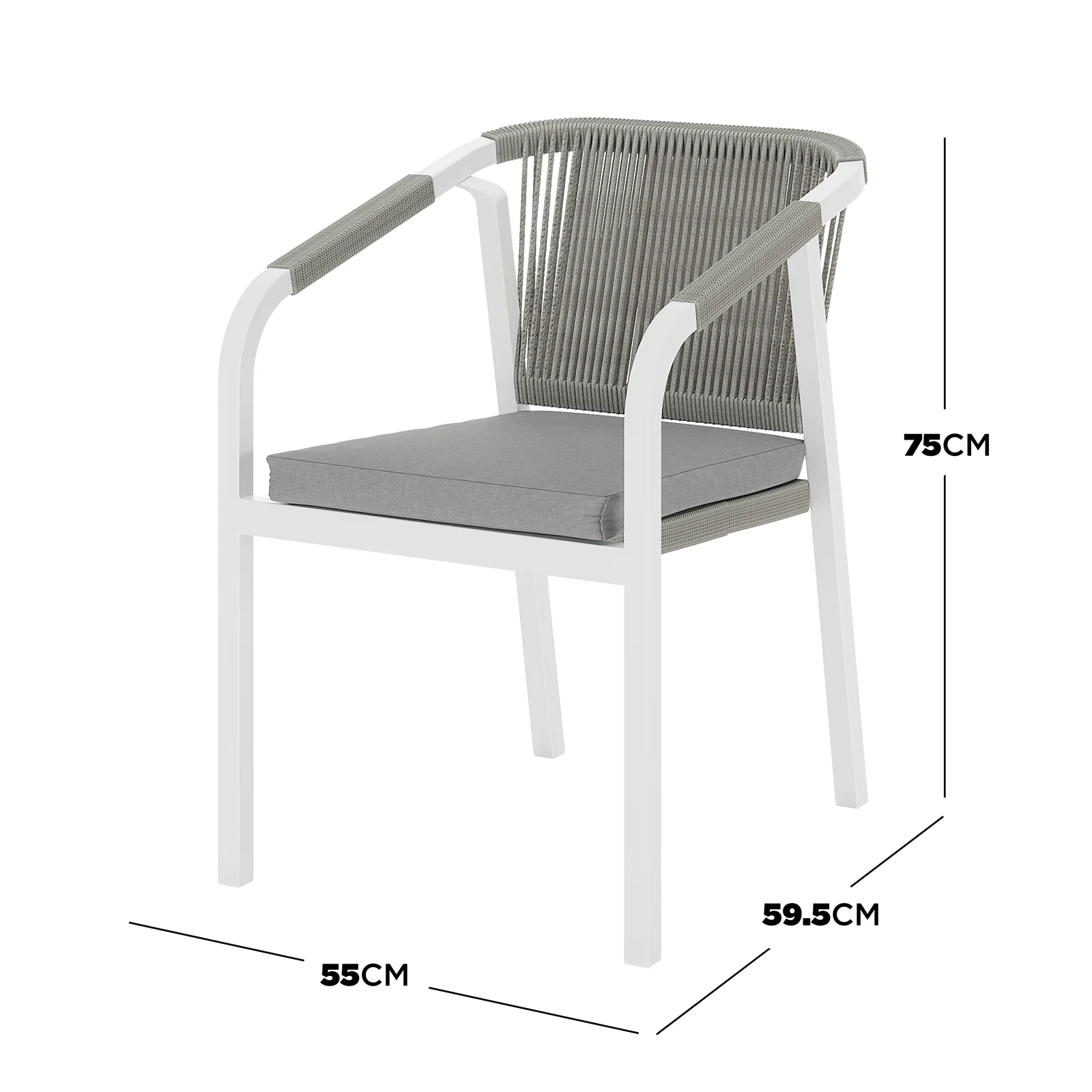 Vernon 6 Seater Wicker Outdoor Dining Set in Grey - Image 5