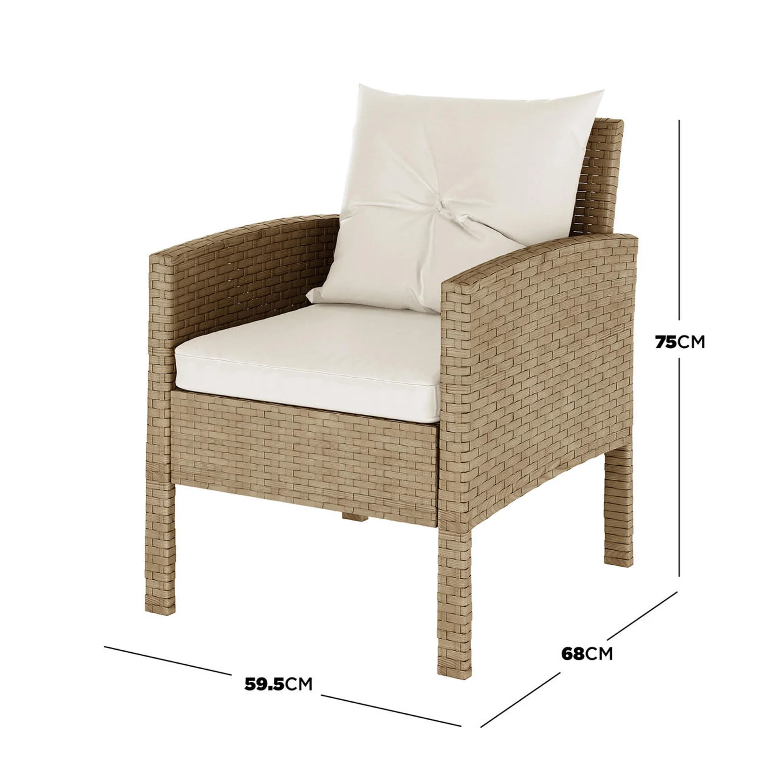 Vero 7 Seater Wicker Outdoor Dining Sofa Set in Natural - Image 4