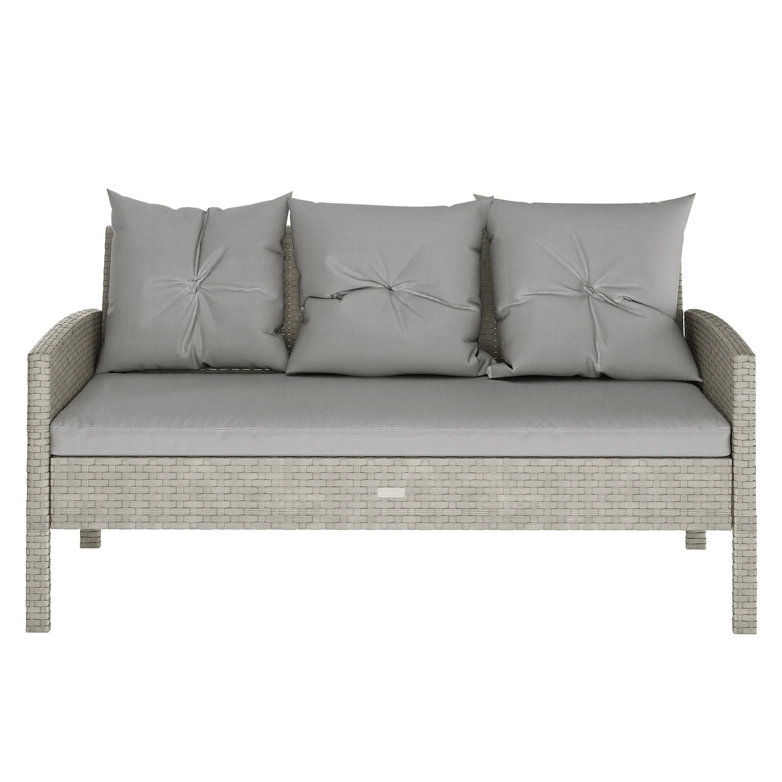 Vero 7 Seater Wicker Outdoor Dining Sofa Set in Warm Grey - Image 6