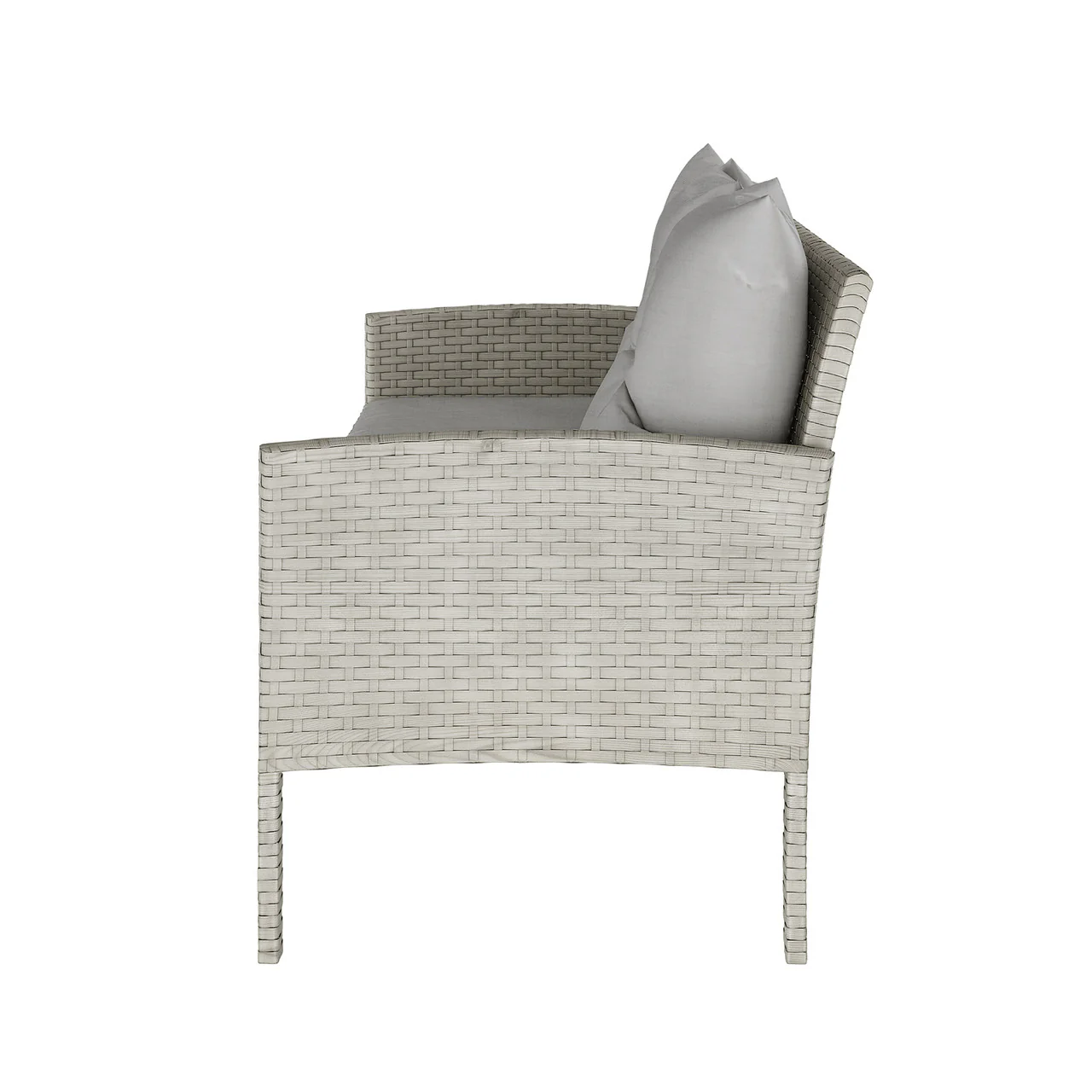 Vero 7 Seater Wicker Outdoor Dining Sofa Set in Warm Grey - Image 8
