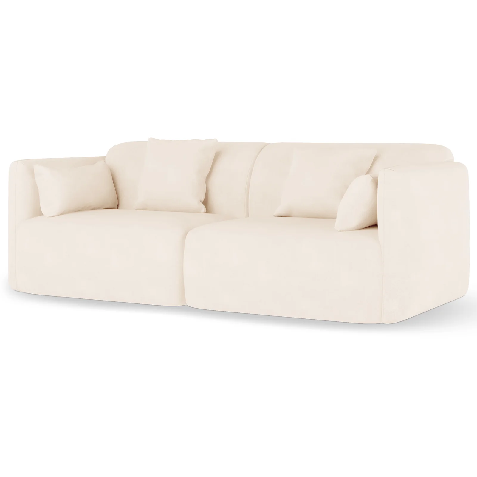 Vestalia 3 Seater Velvet Sofa in Cream White