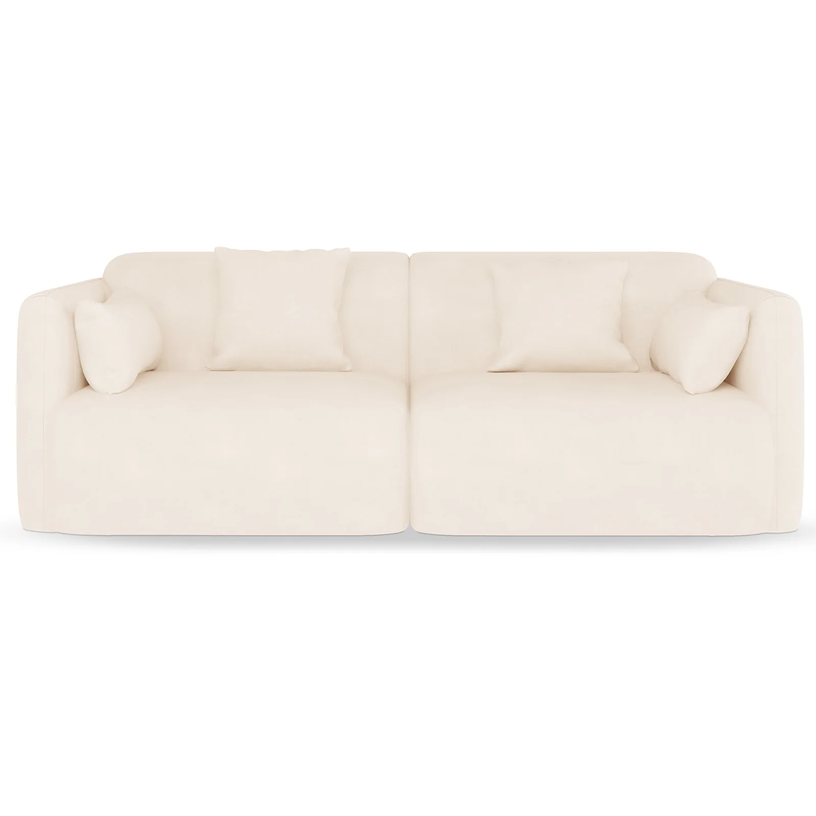 Vestalia 3 Seater Velvet Sofa in Cream White - Image 4