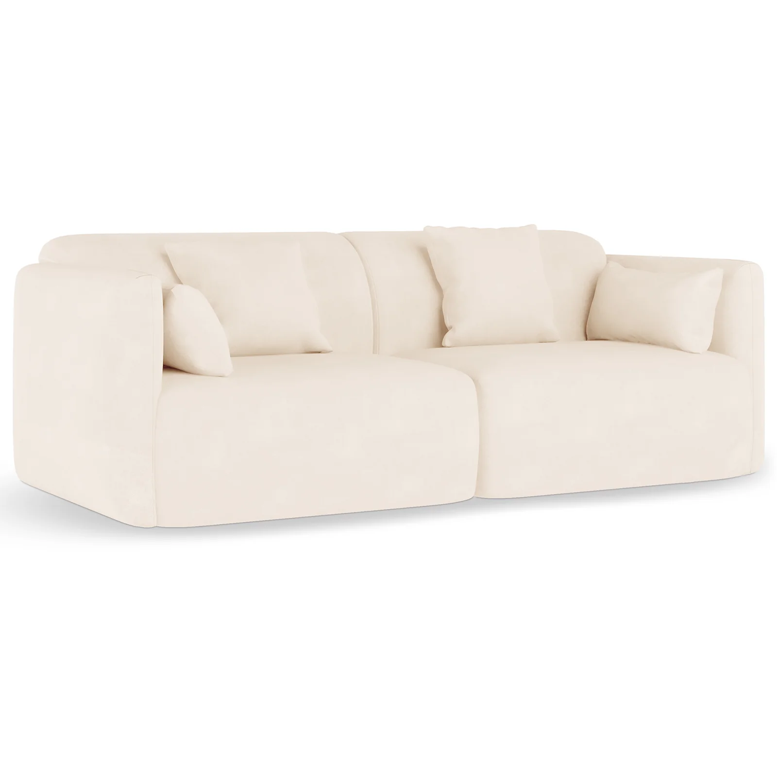 Vestalia 3 Seater Velvet Sofa in Cream White - Image 5