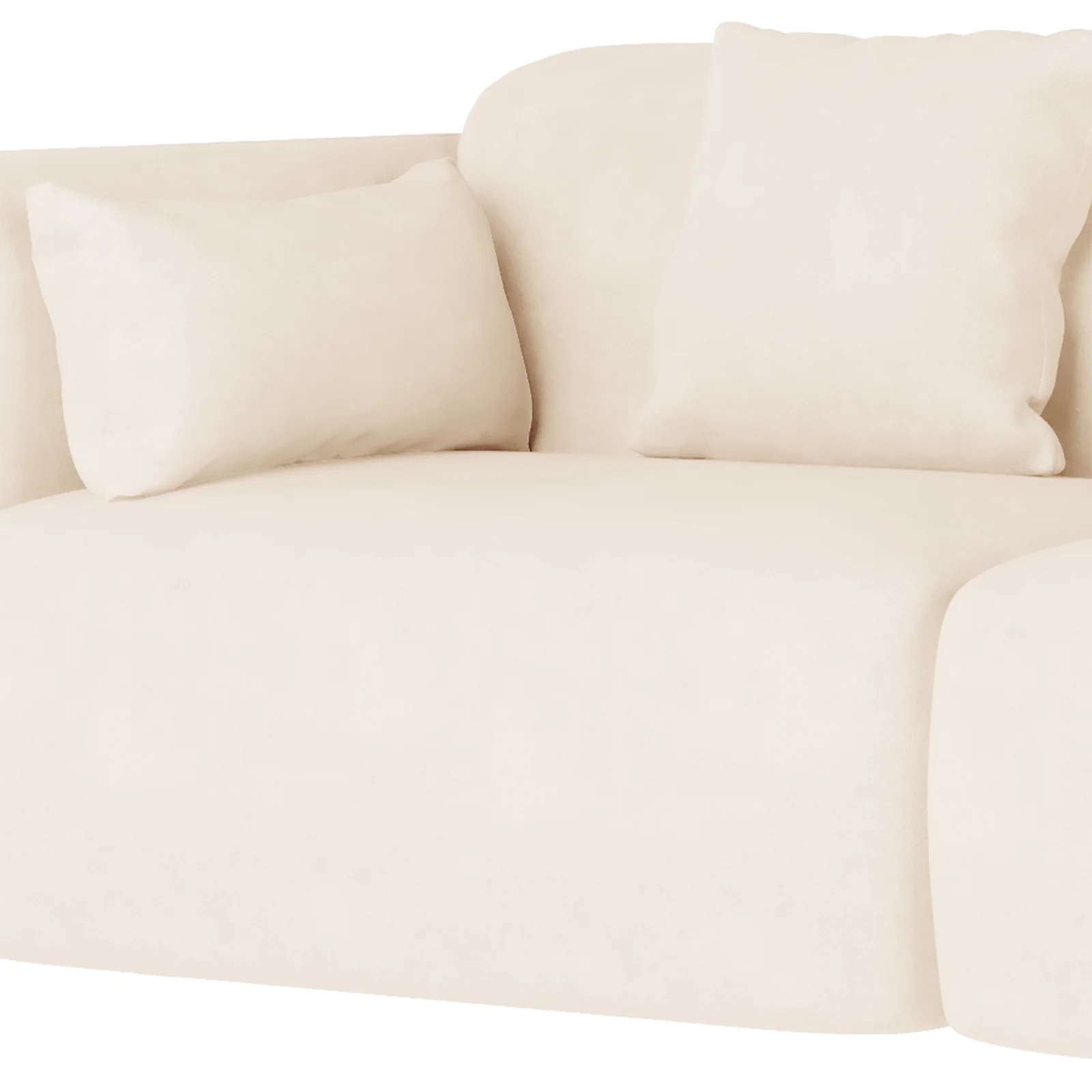 Vestalia 3 Seater Velvet Sofa in Cream White - Image 7