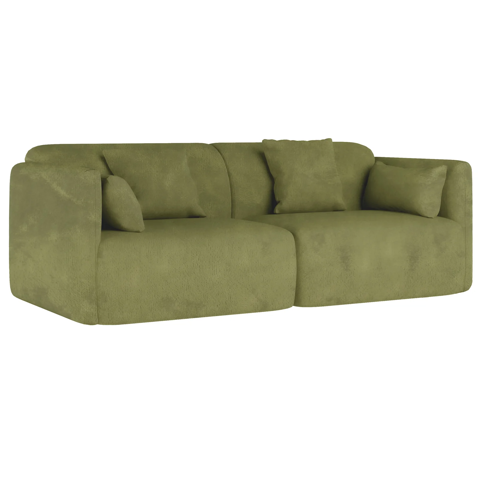 Vestalia 3 Seater Velvet Sofa in Olive Green - Image 5