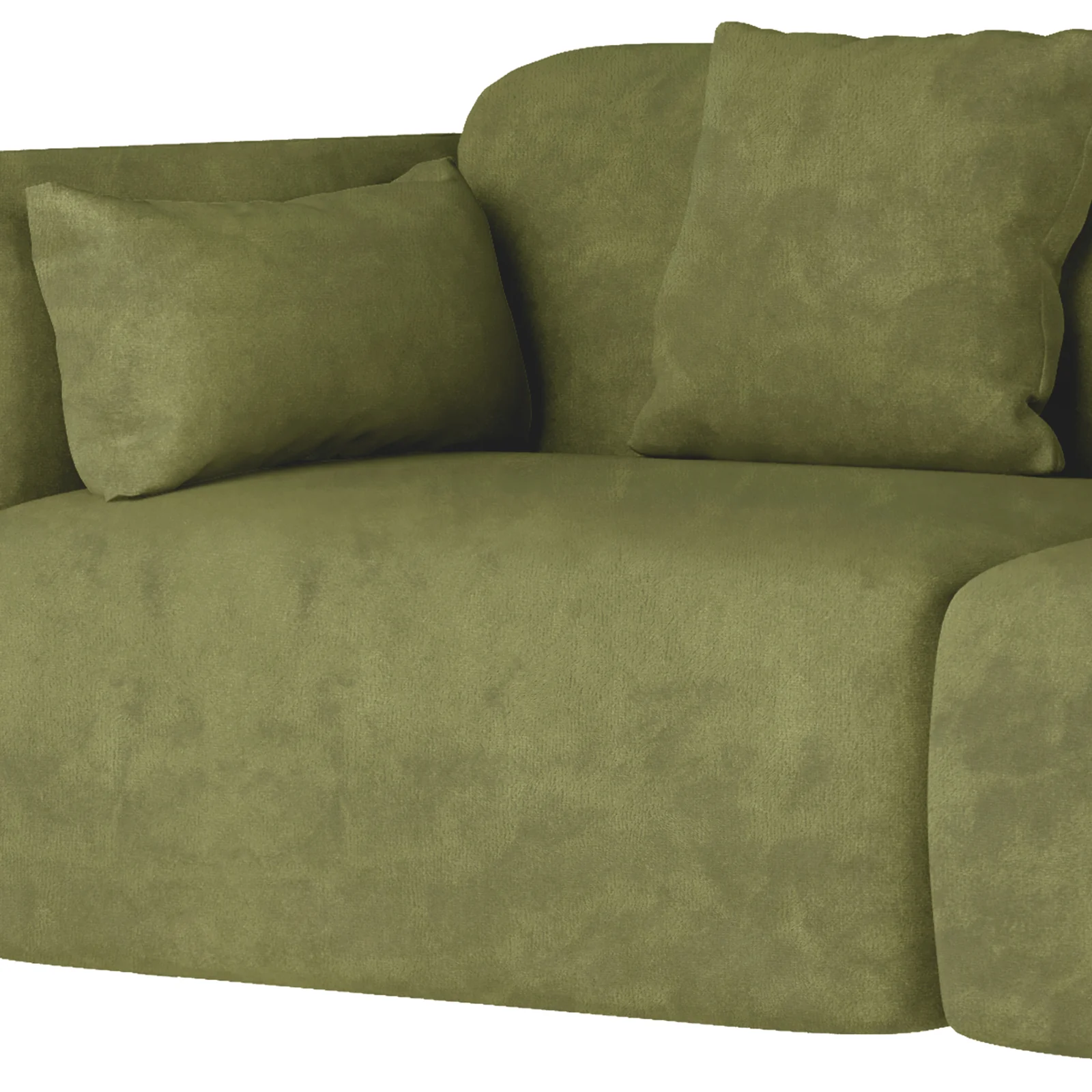 Vestalia 3 Seater Velvet Sofa in Olive Green - Image 7