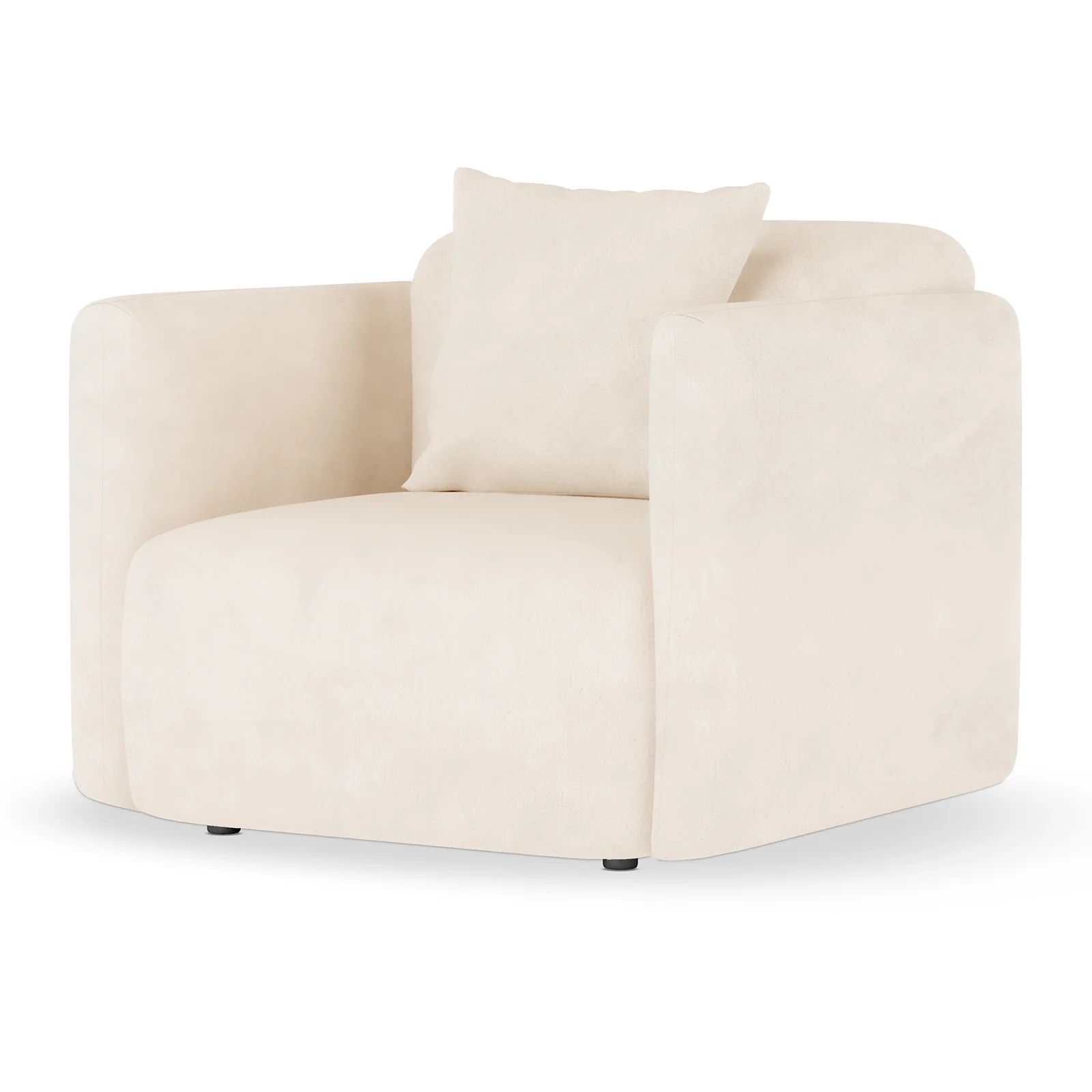 Vestalia 4 Seater Velvet Sofa Set in Cream White - Image 10