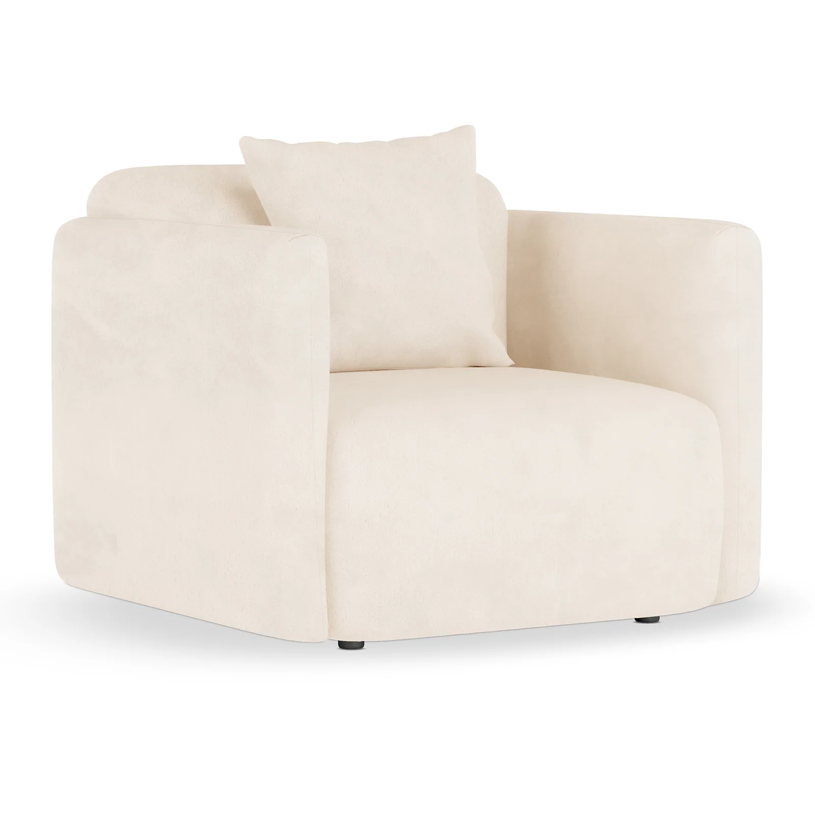 Vestalia 4 Seater Velvet Sofa Set in Cream White - Image 12