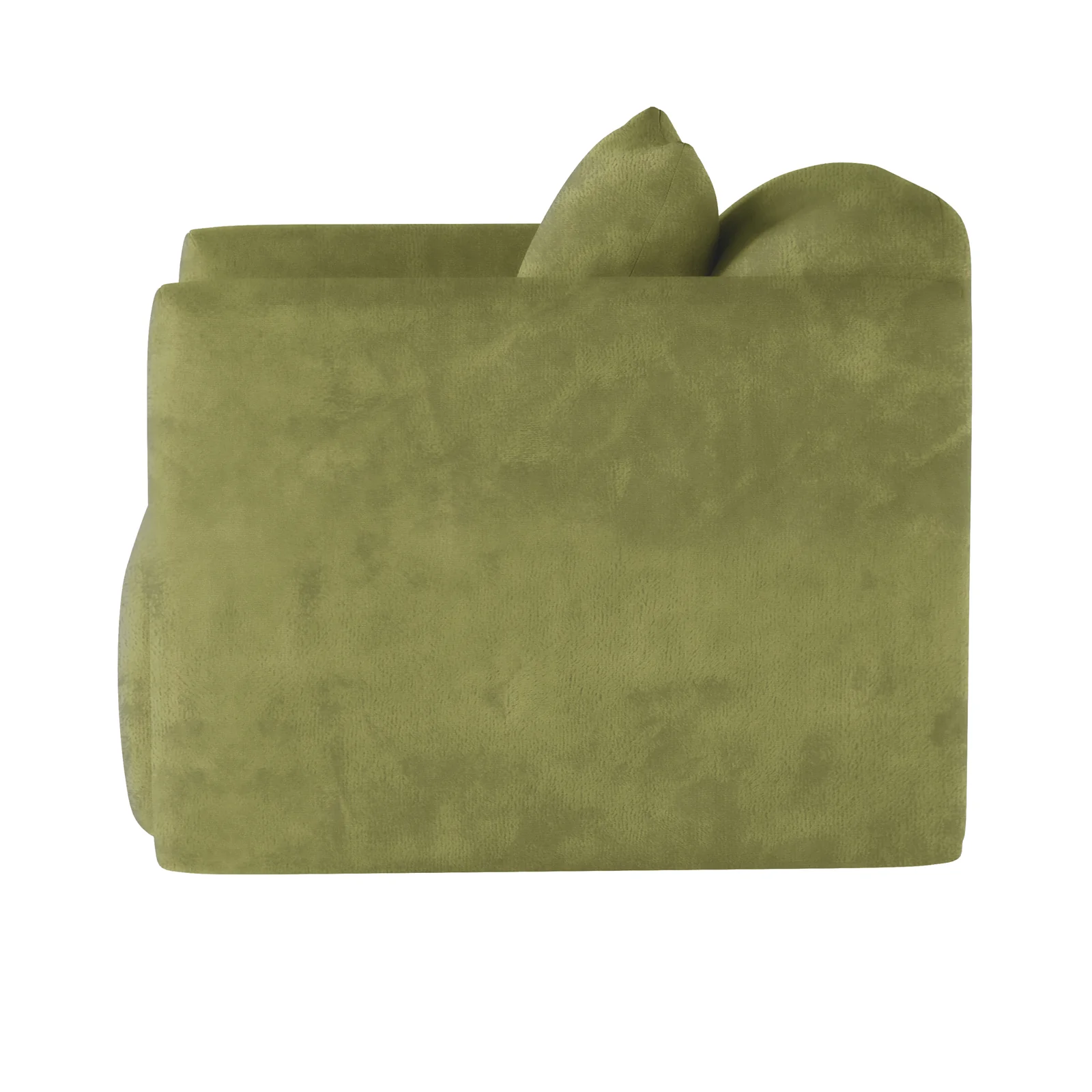 Vestalia Single Seater Velvet Sofa in Olive Green - Image 6