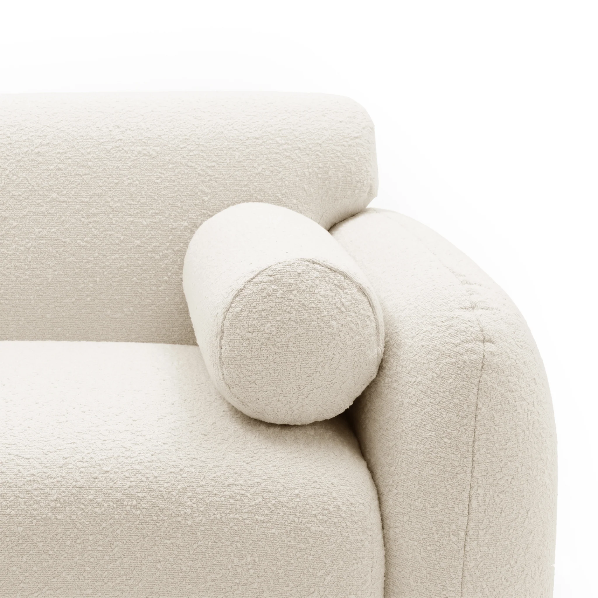 Vornell 3 Seater Performance Boucle Modular Sofa in Cream White - Image 10