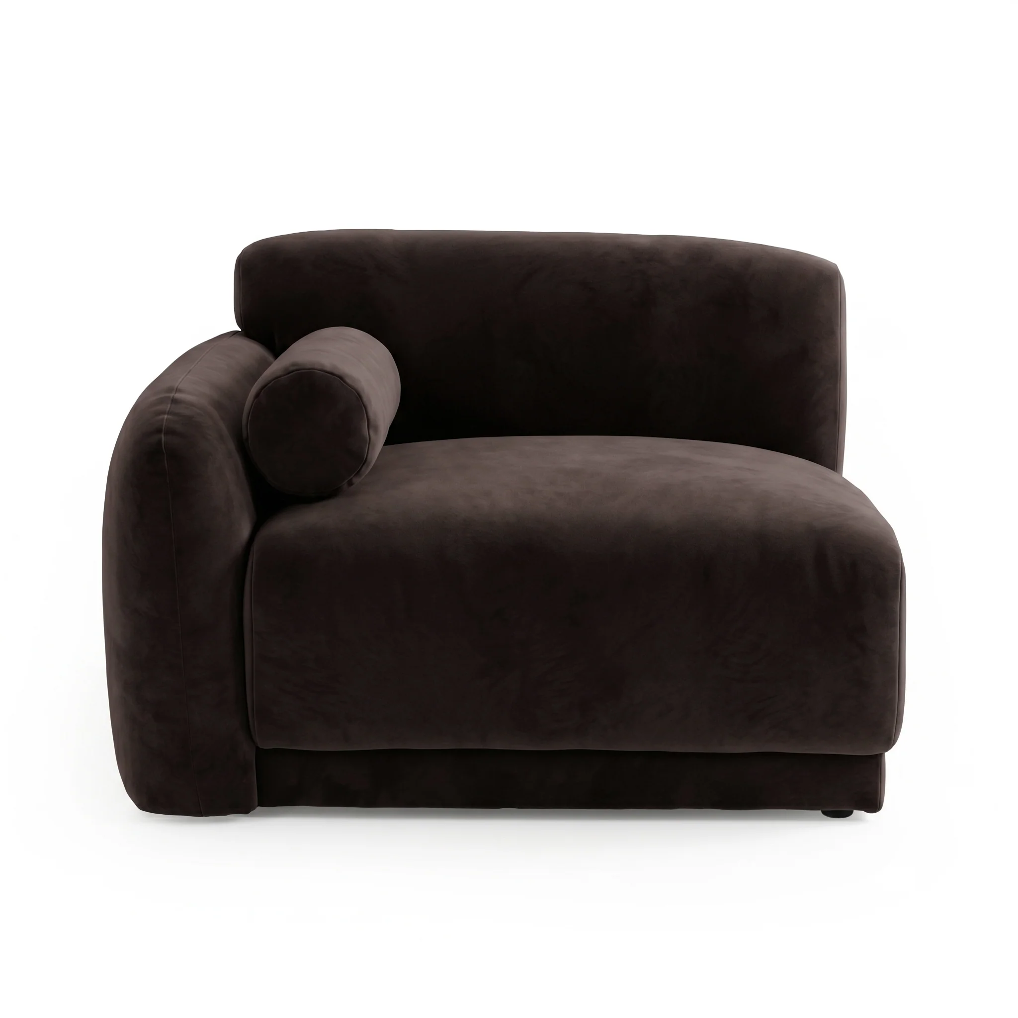 Vornell 3 Seater Performance Velvet Modular Sofa in Deep Mocha Brown - Image 4