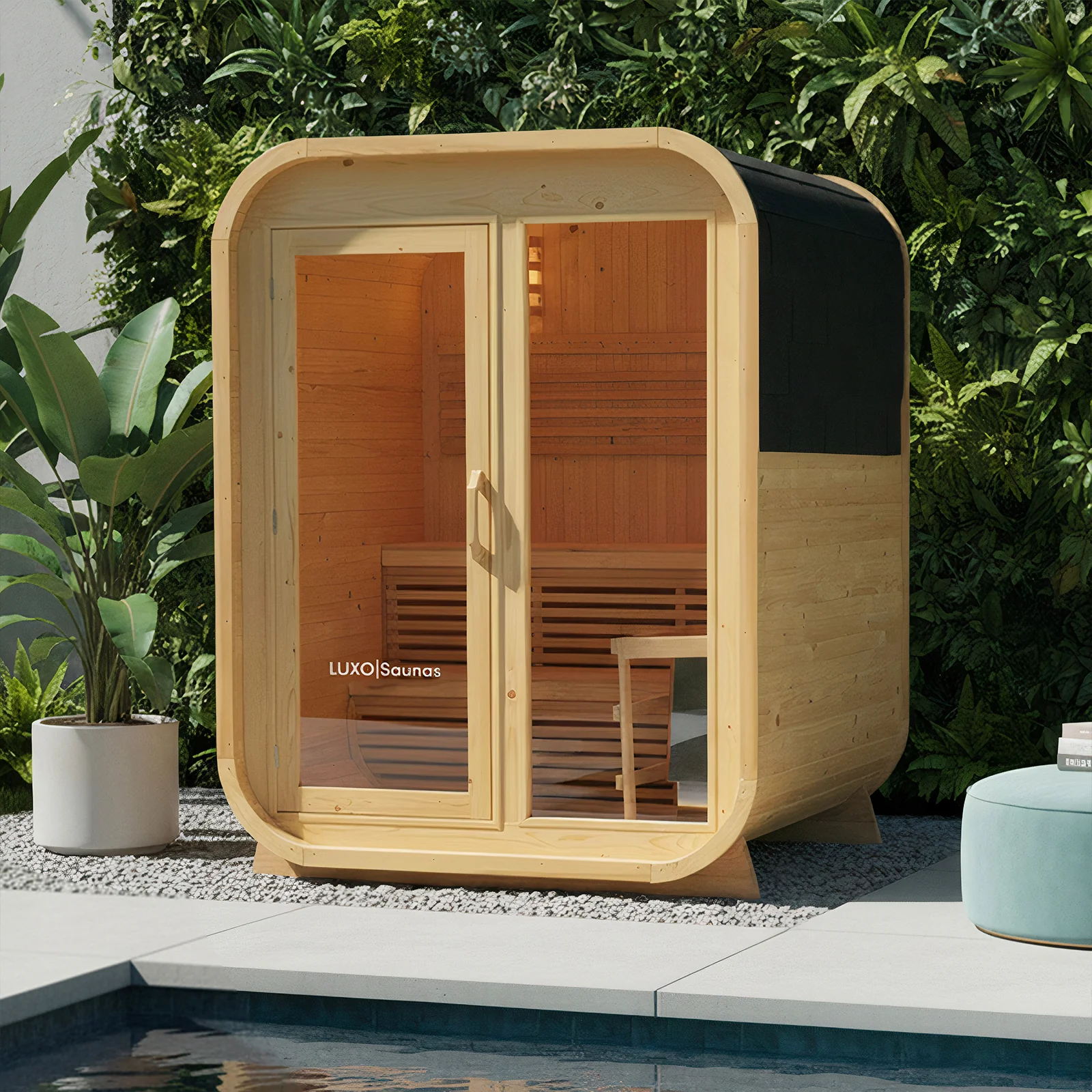 Waru 3 Person Traditional Finnish Outdoor Sauna in Natural - Image 2