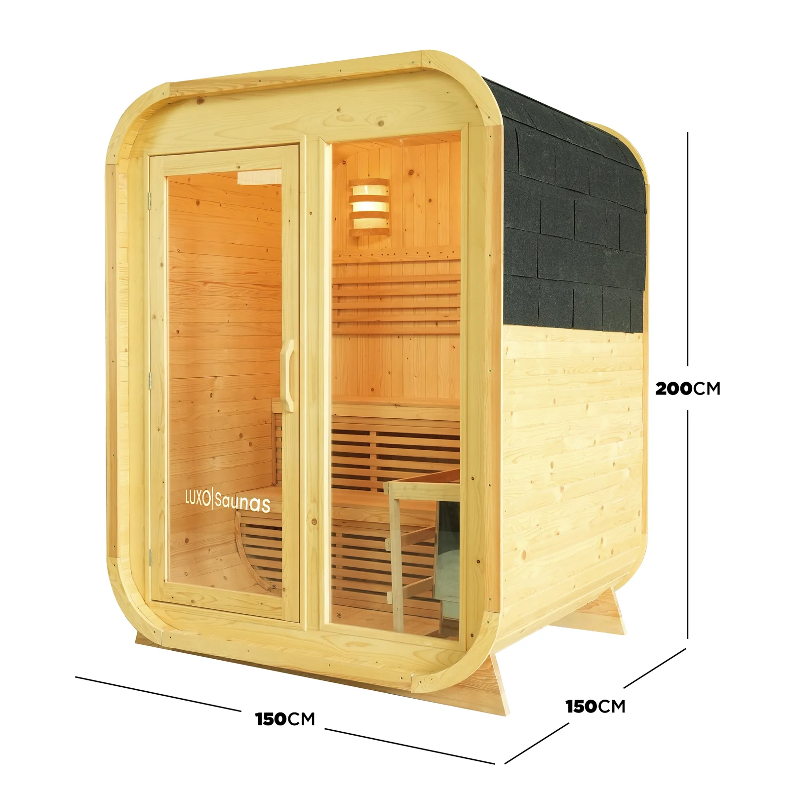Waru 3 Person Traditional Finnish Outdoor Sauna in Natural - Image 3
