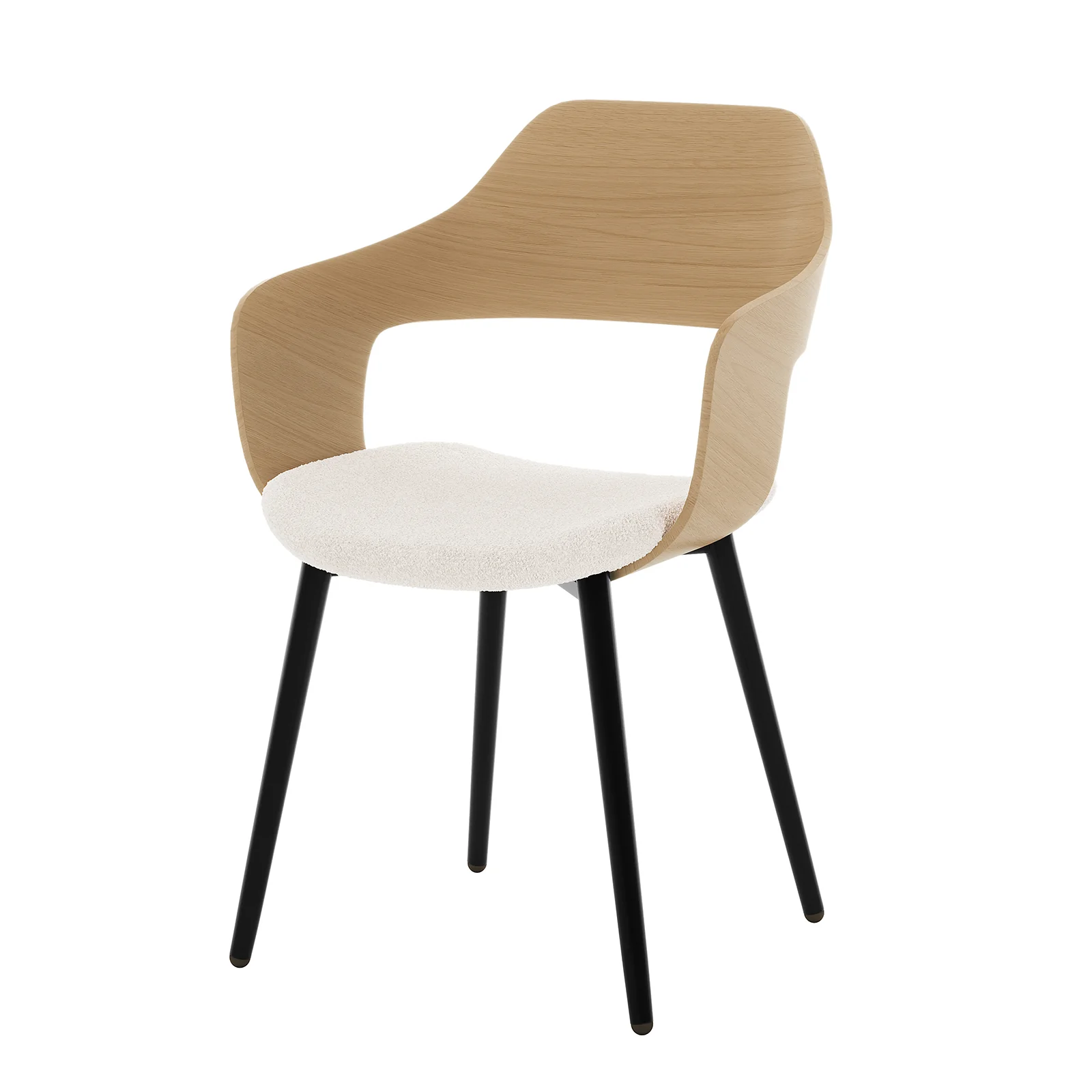 Winfield Curved Dining Chair Set of 2 in White - Image 5