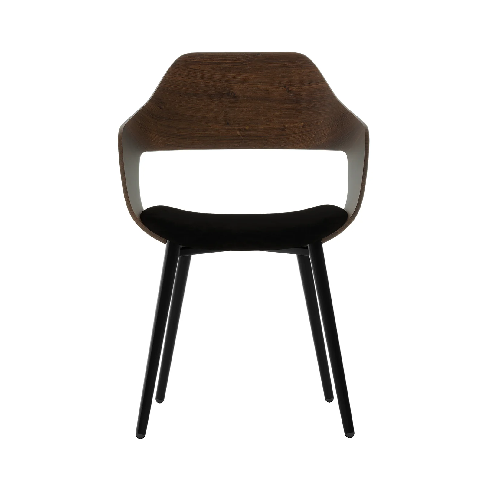 Winfield Curved Velvet Dining Chair Set of 2 in Black - Image 4