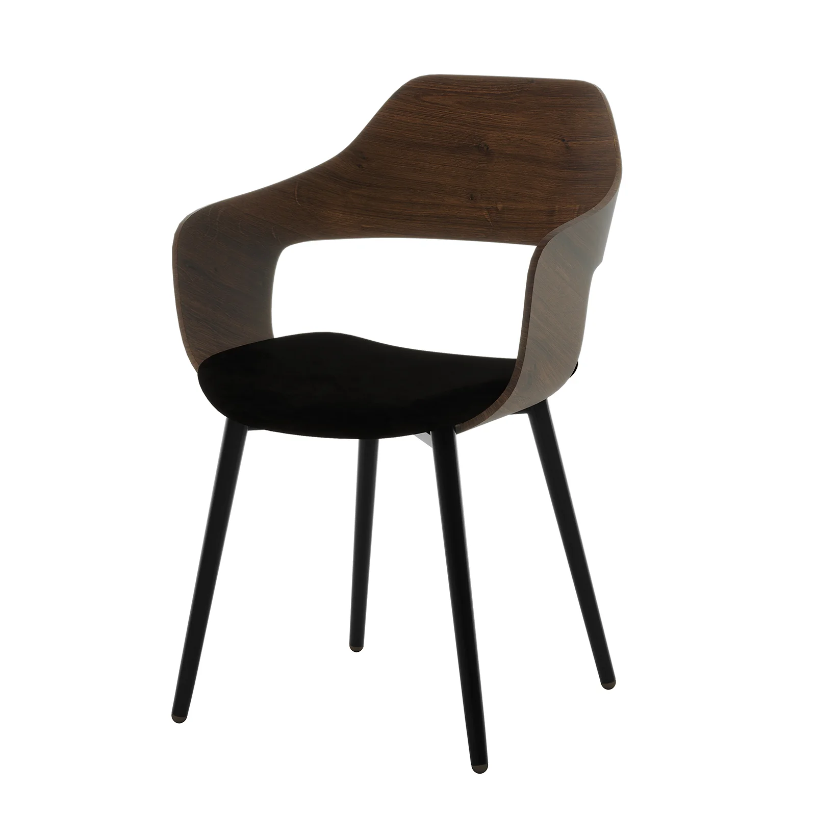 Winfield Curved Velvet Dining Chair Set of 2 in Black - Image 5