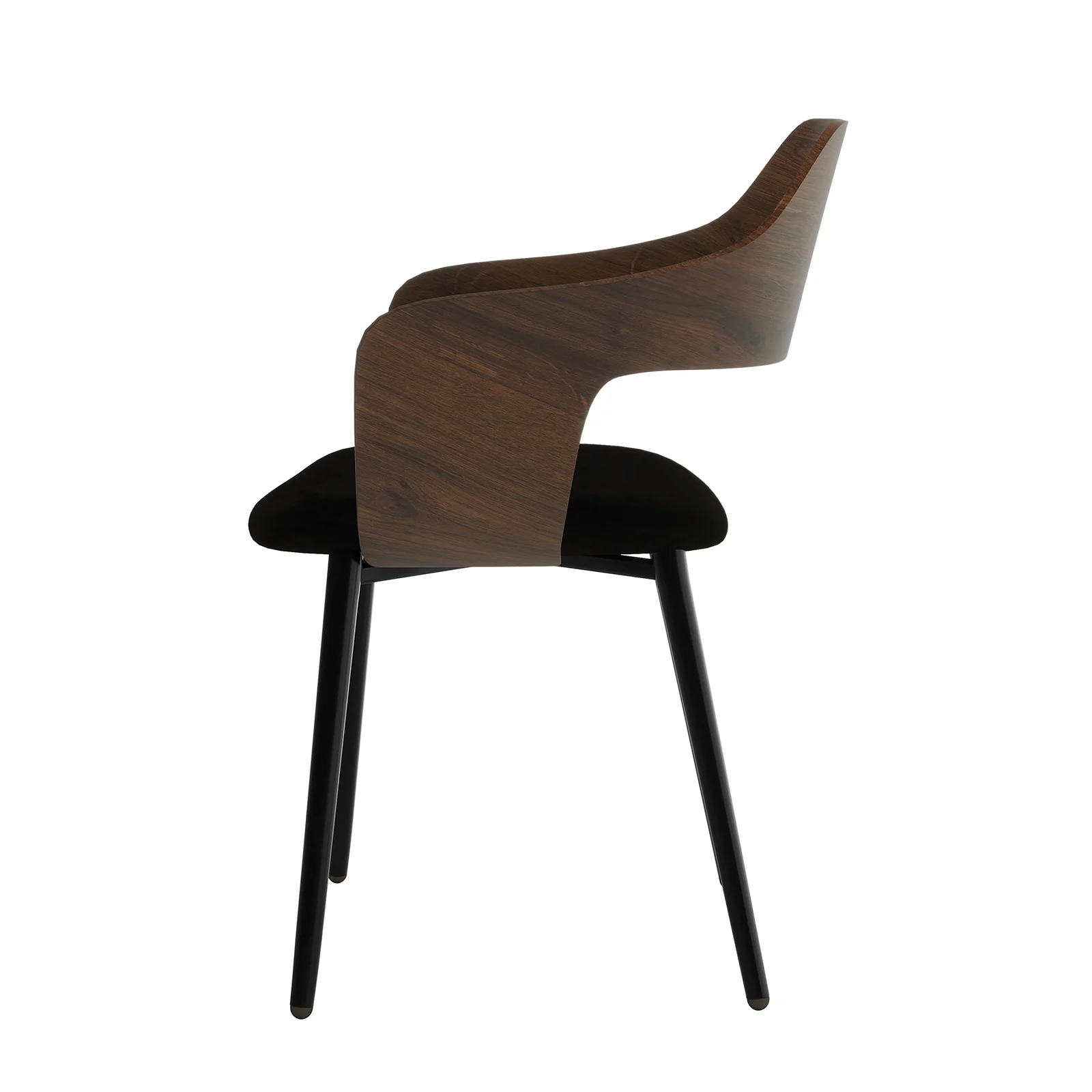 Winfield Curved Velvet Dining Chair Set of 2 in Black - Image 6
