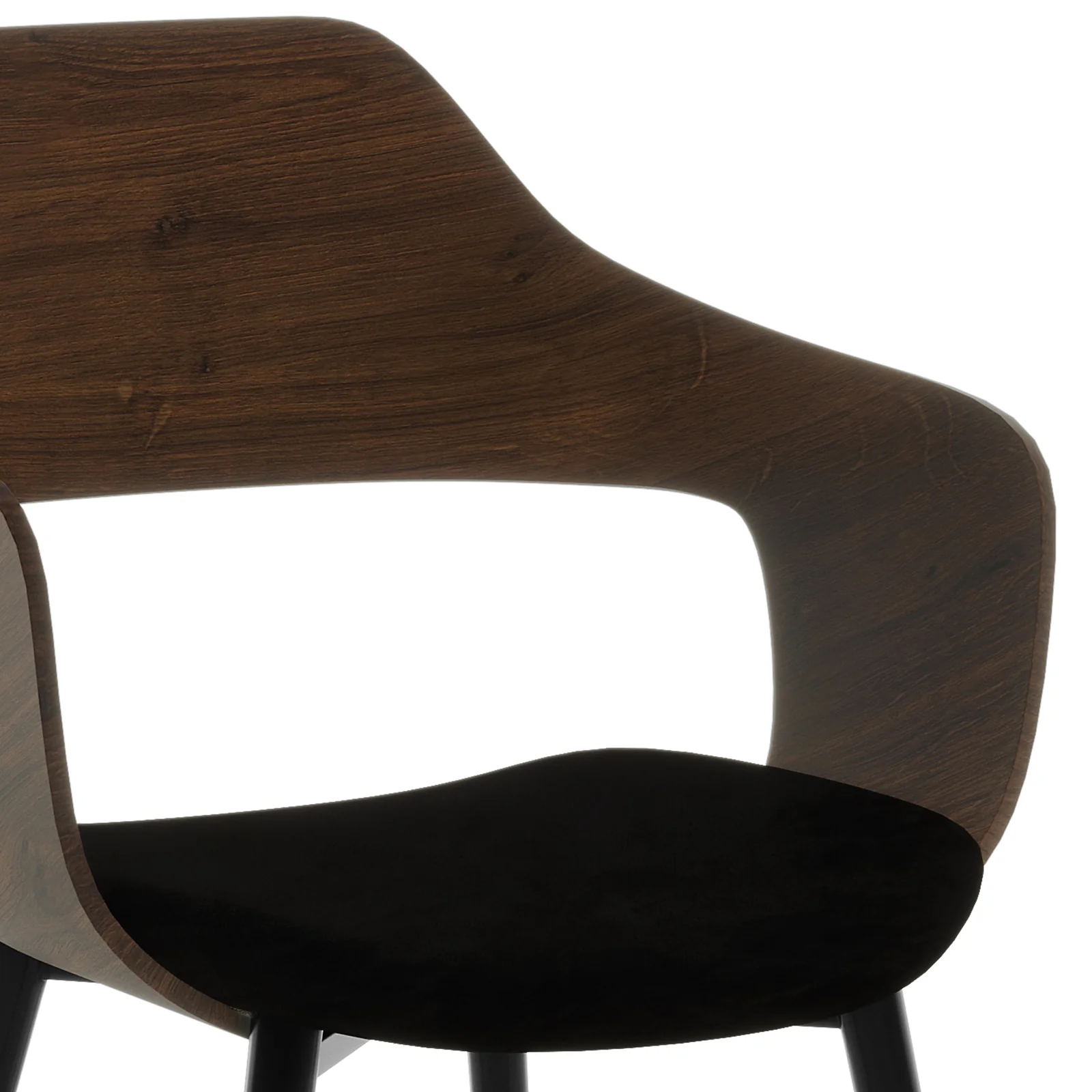 Winfield Curved Velvet Dining Chair Set of 2 in Black - Image 7