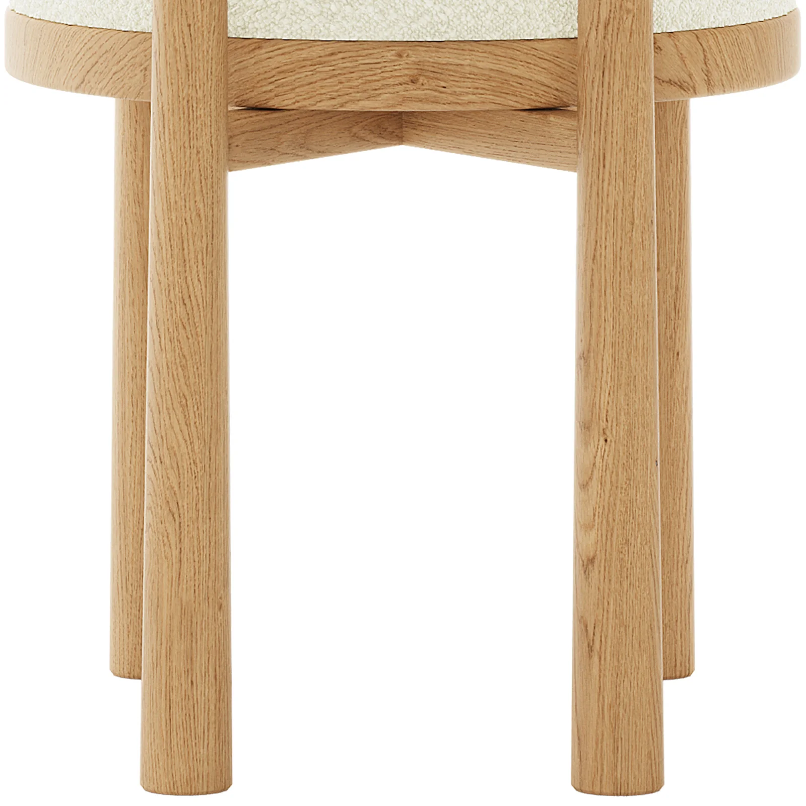 Wubin Boucle Hardwood Dining Chair Set of 2 in Cream White - Image 10