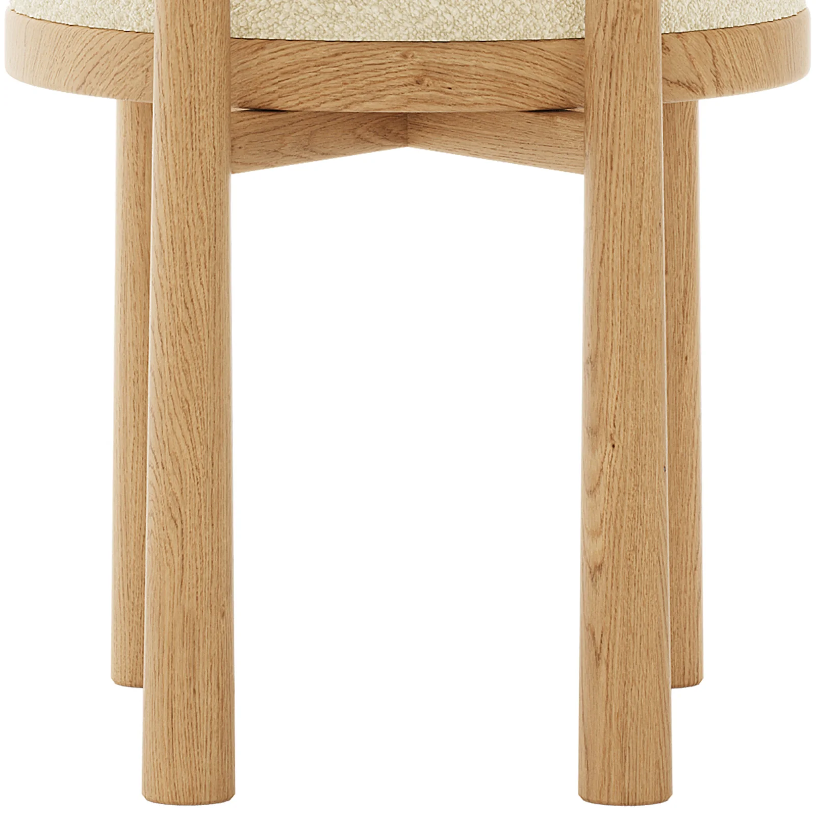 Wubin Boucle Premium Hardwood Dining Chair Set of 2 in Beige - Image 10
