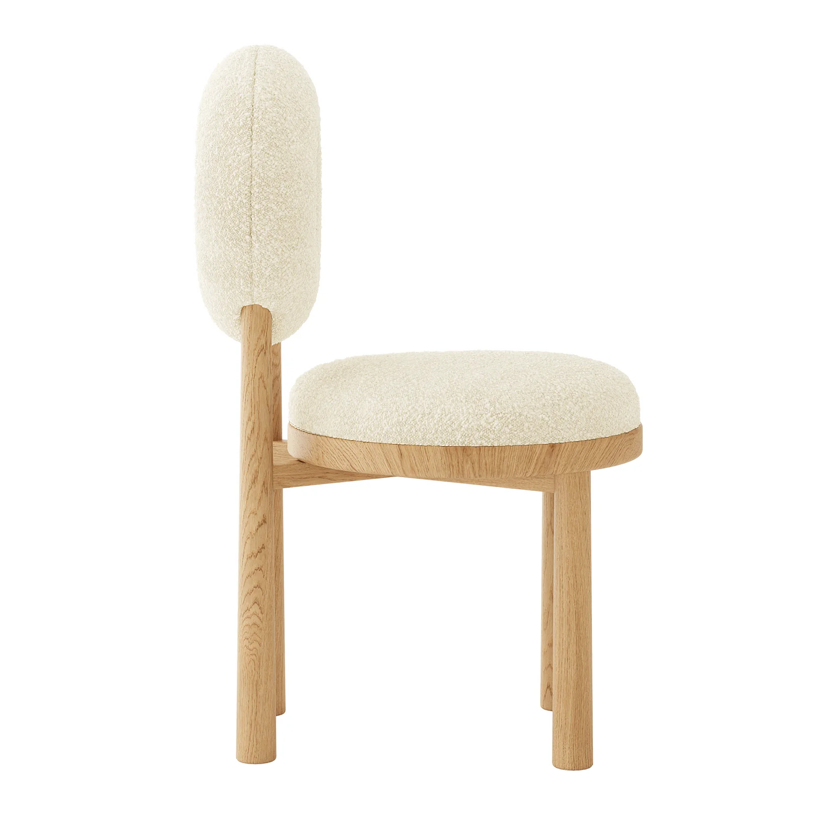 Wubin Boucle Premium Hardwood Dining Chair Set of 2 in Beige - Image 6