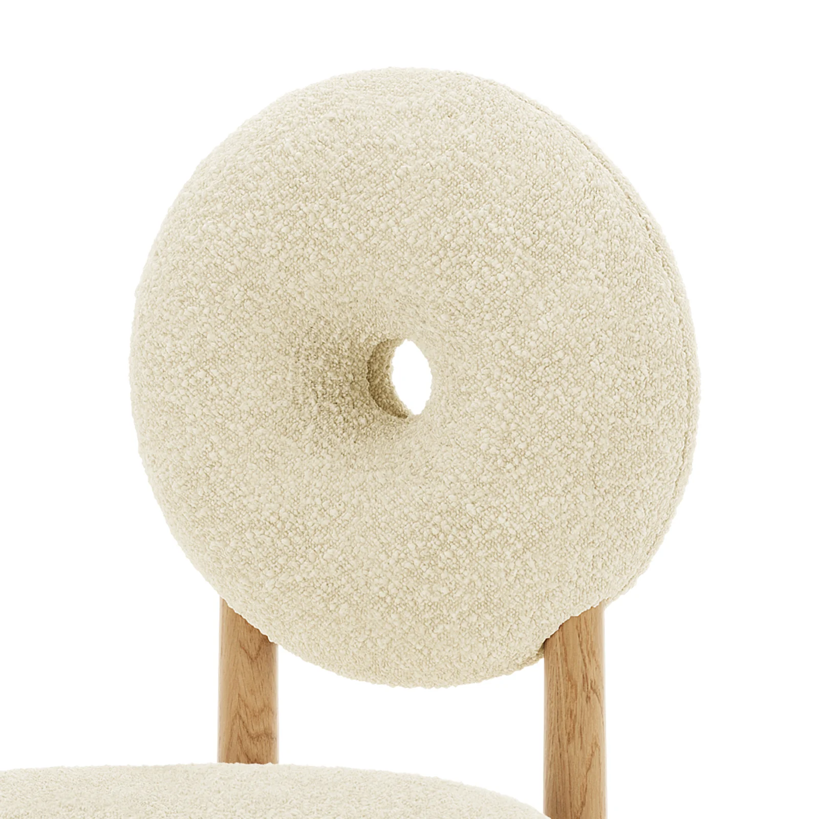 Wubin Boucle Premium Hardwood Dining Chair Set of 2 in Beige - Image 8