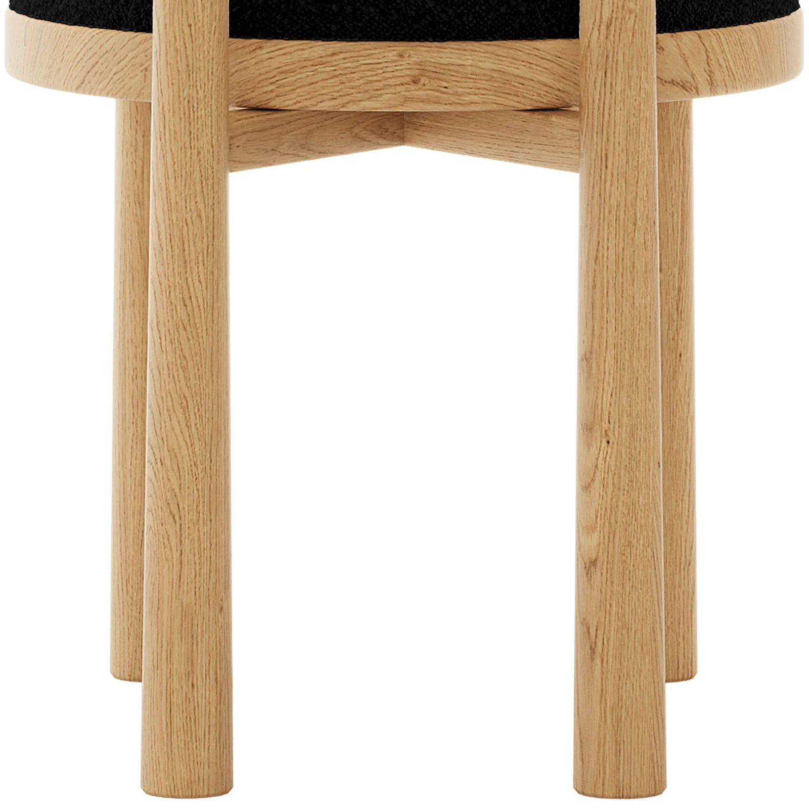 Wubin Boucle Premium Hardwood Dining Chair Set of 2 in Black - Image 10