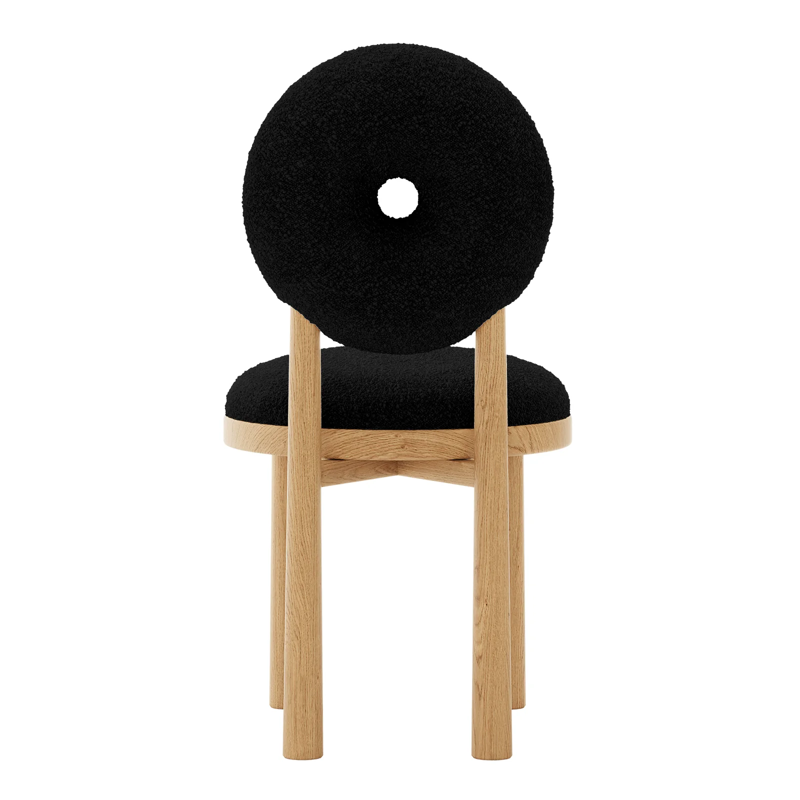 Wubin Boucle Premium Hardwood Dining Chair Set of 2 in Black - Image 7