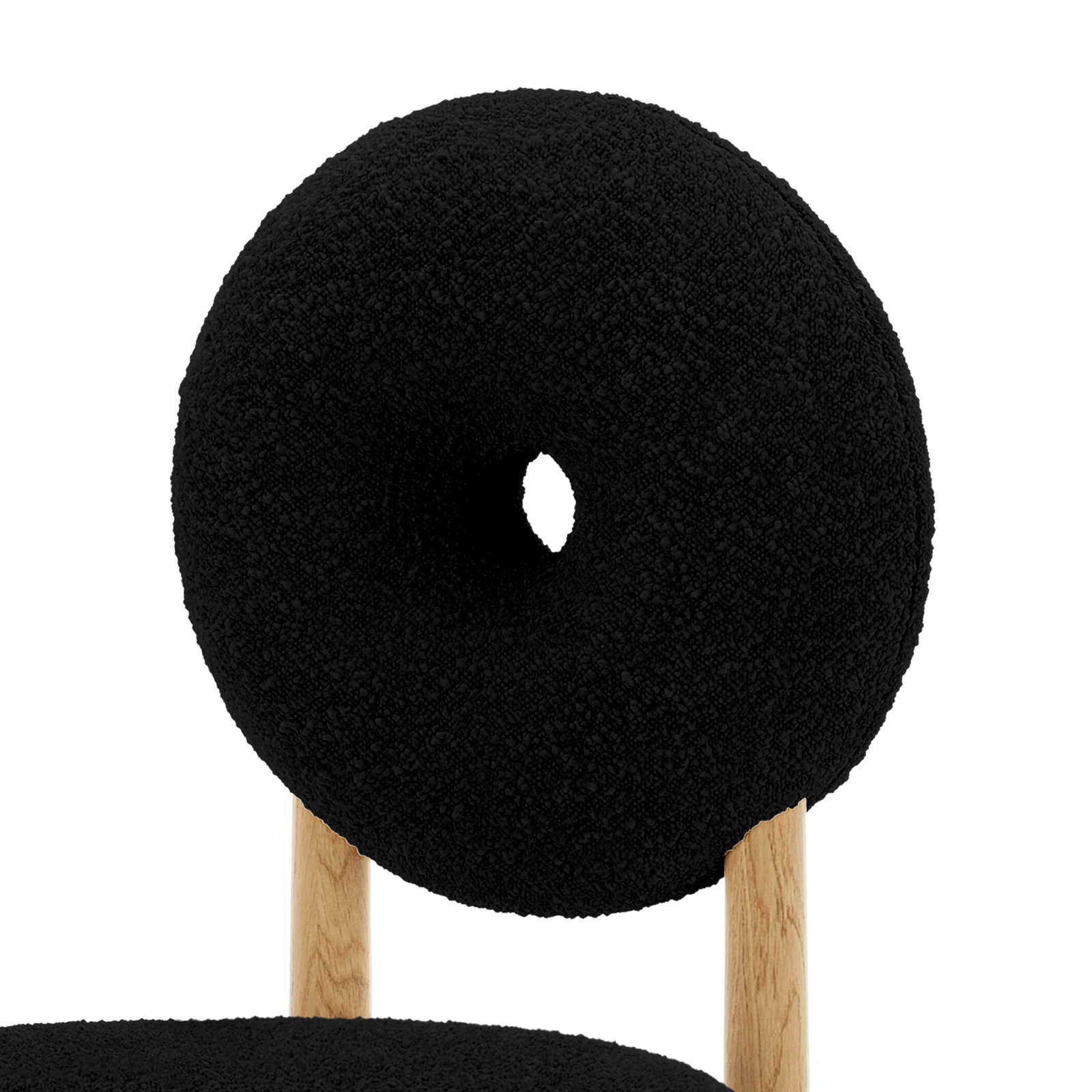 Wubin Boucle Premium Hardwood Dining Chair Set of 2 in Black - Image 8