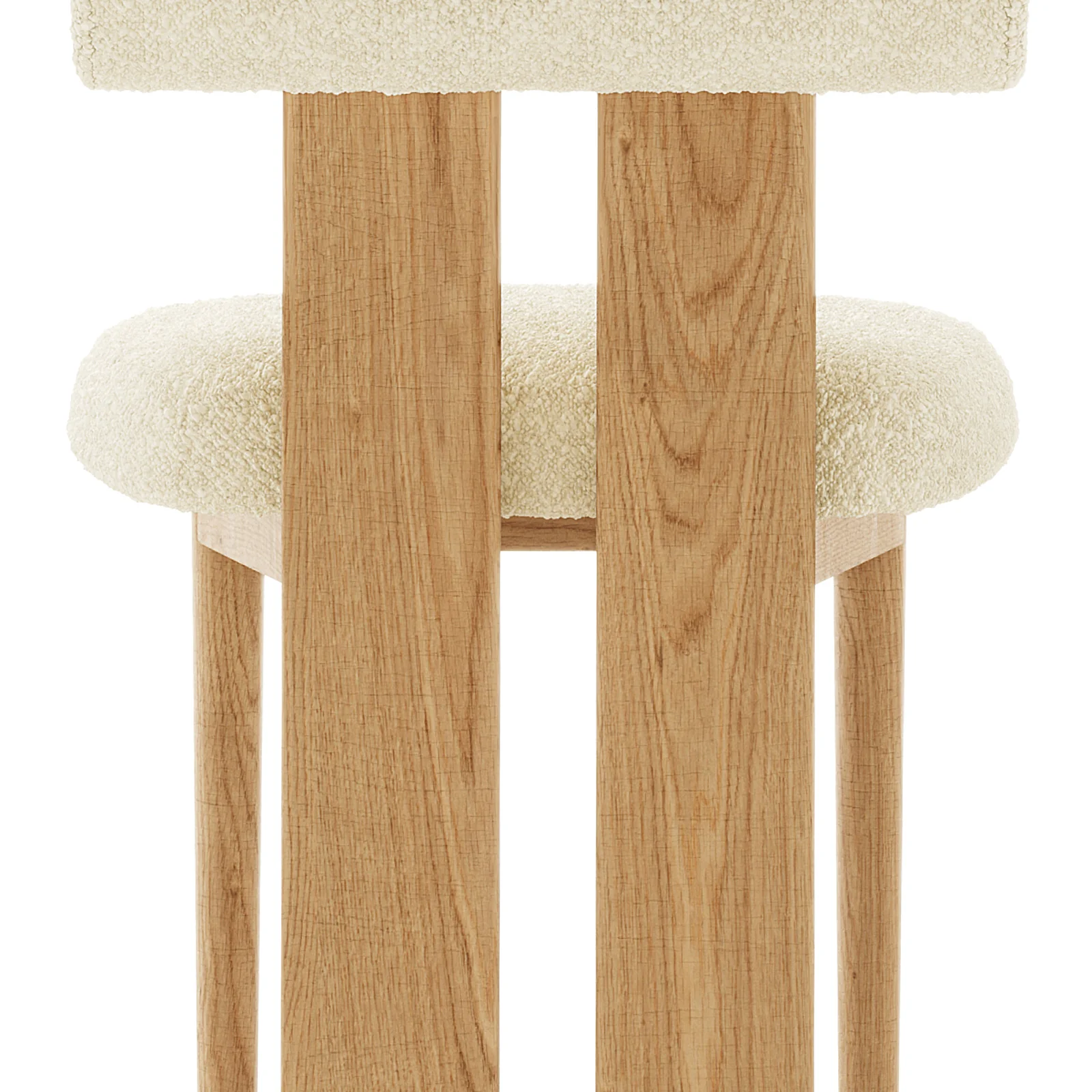 Wylie Boucle Hardwood Oak Dining Chair Set of 2 in Beige - Image 10