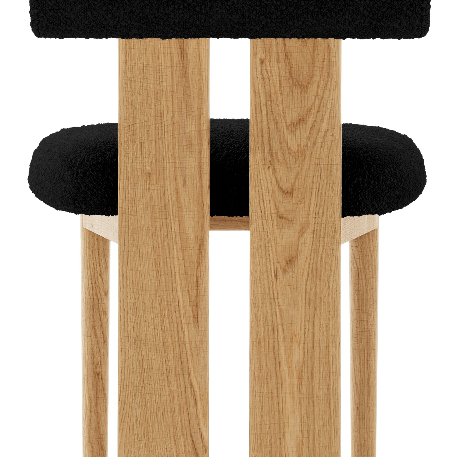 Wylie Boucle Hardwood Oak Dining Chair Set of 2 in Black - Image 10