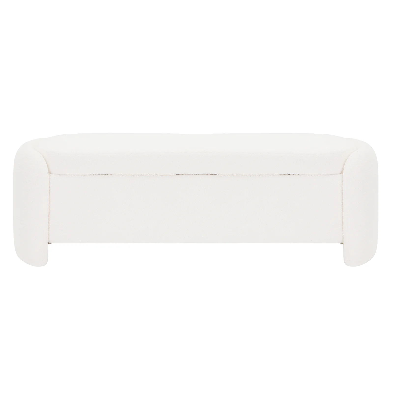 Wynne Fabric Storage Ottoman Bench Seat in Cream White - Image 4