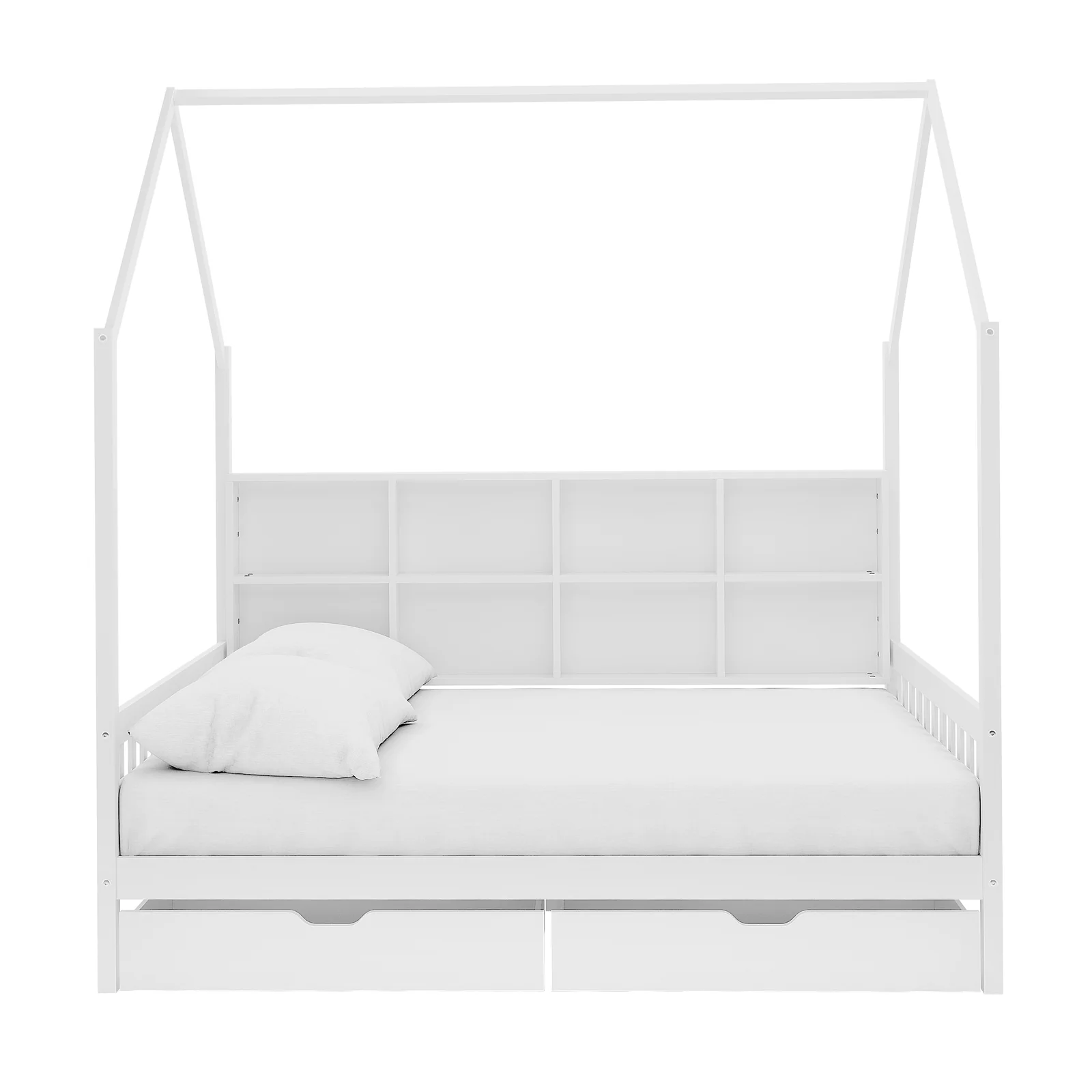 Yileen Kids Double Pine Storage Bed with Drawers in White - Image 4
