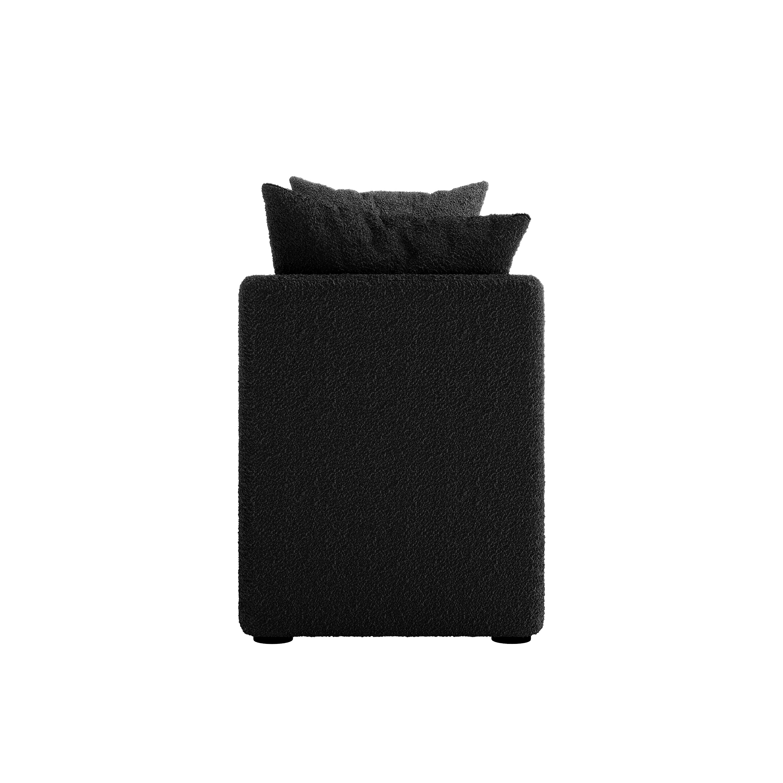 Zamira Large Boucle Storage Ottoman Bench in Charcoal - Image 6