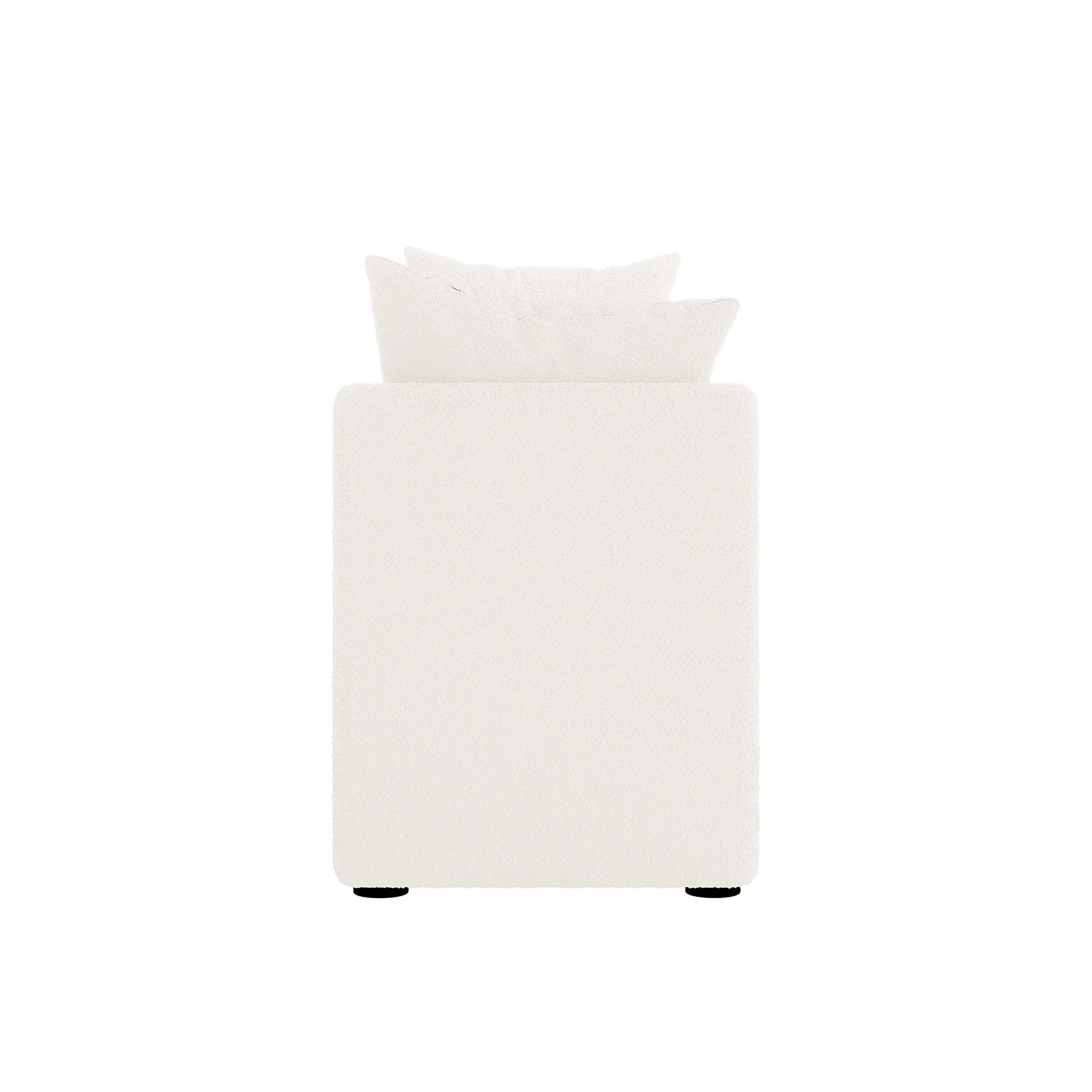 Zamira Large Boucle Storage Ottoman Bench in Cream White - Image 10