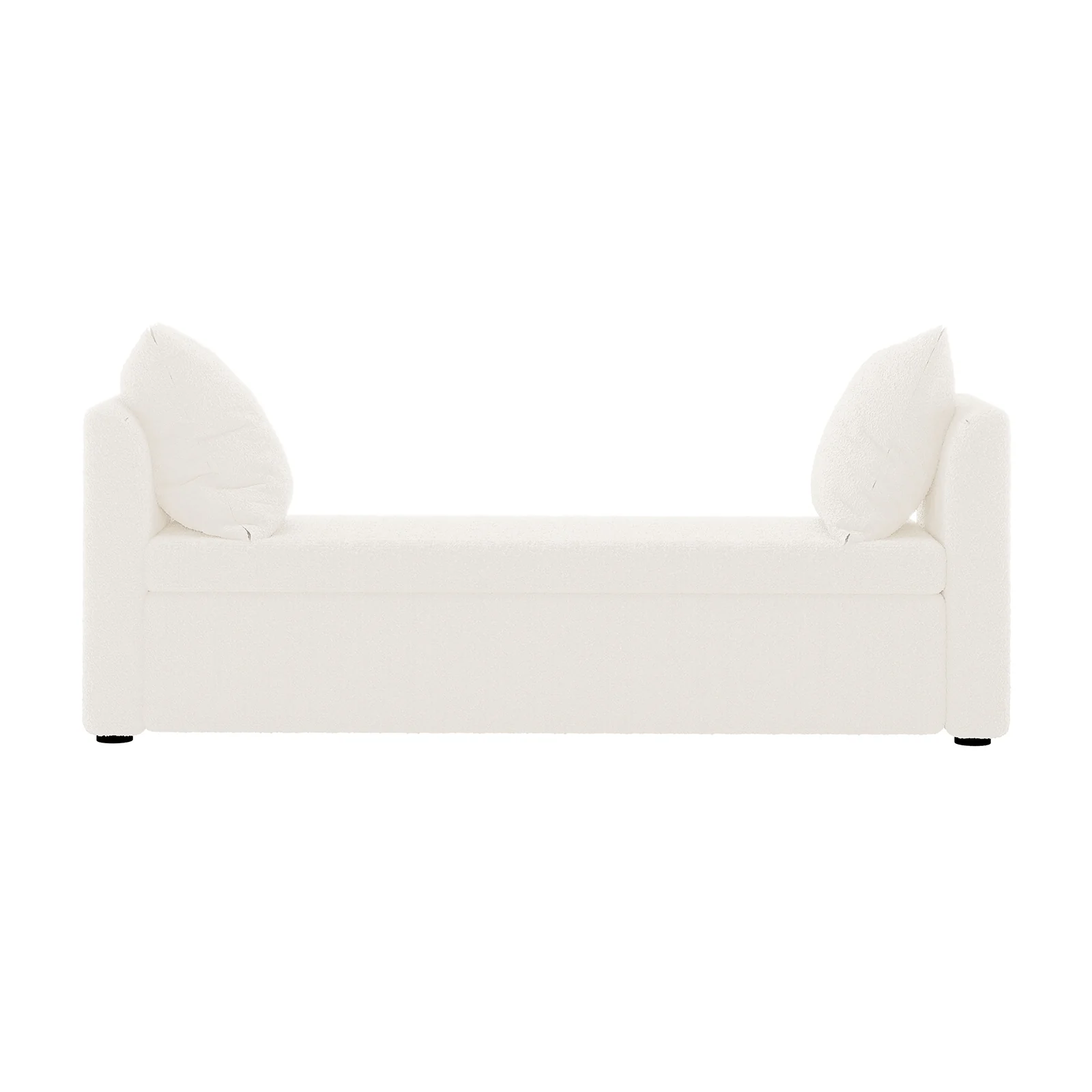 Zamira Large Boucle Storage Ottoman Bench in Cream White - Image 9