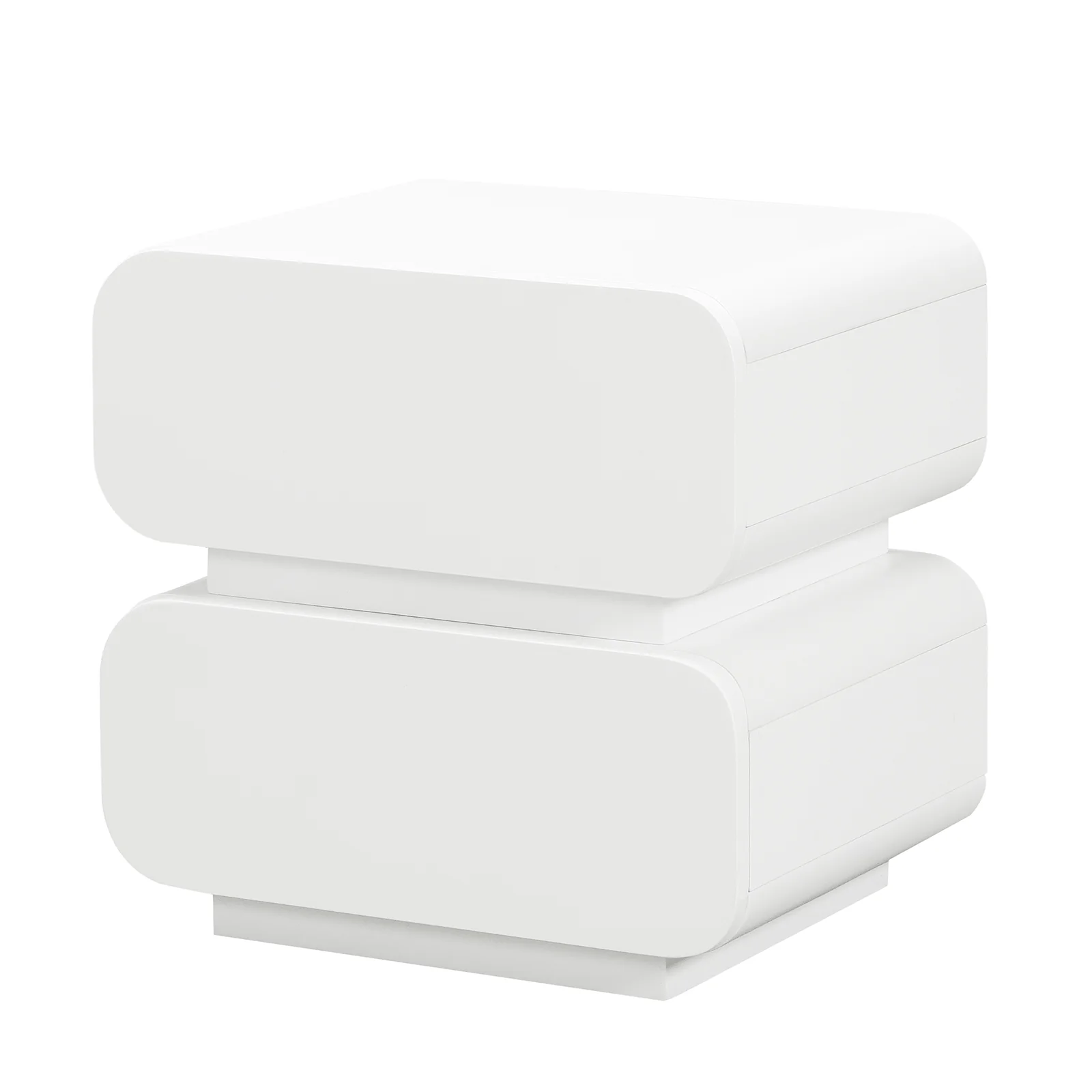 Zimerman 50cm 2-Drawer Bedside Table in White - Image 3