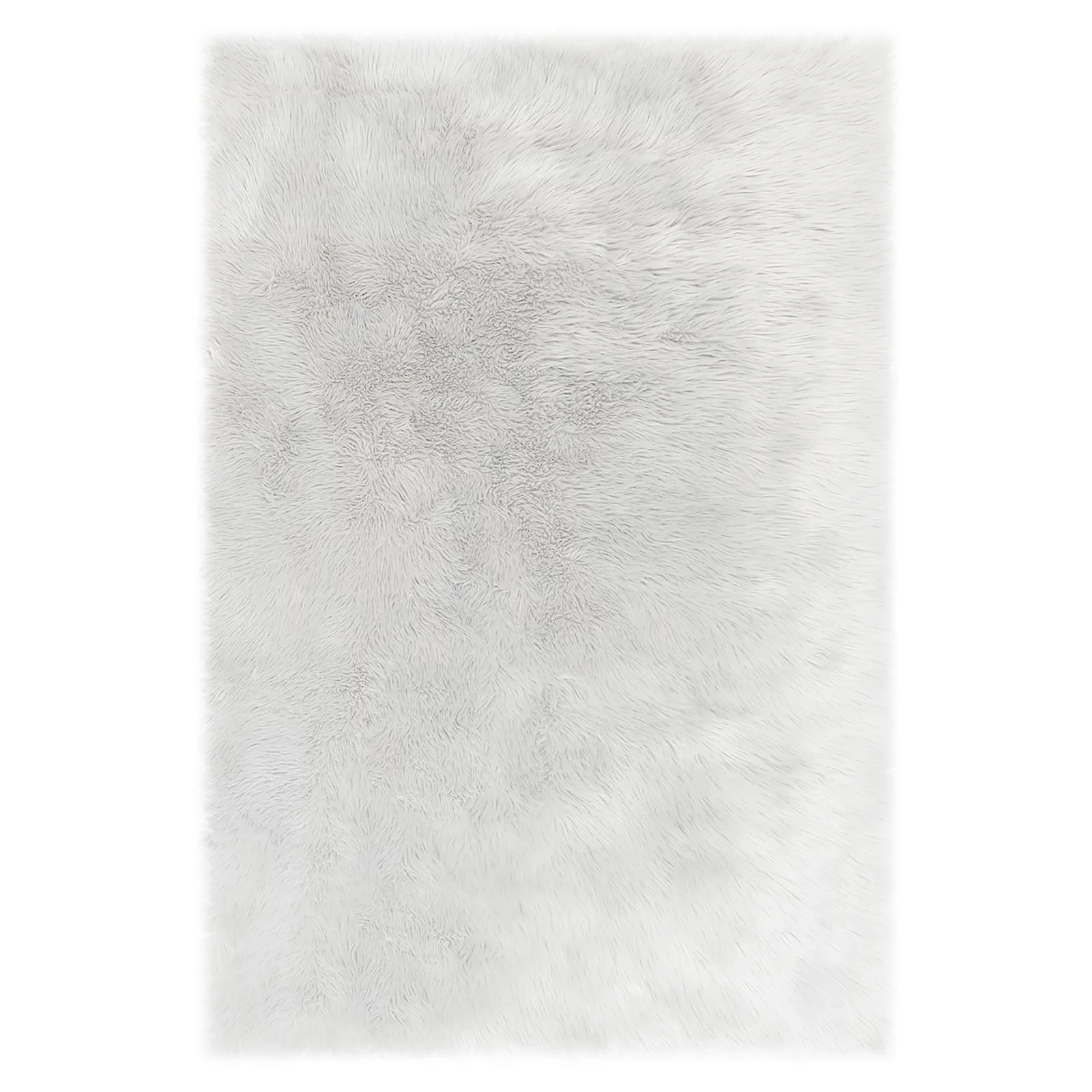Zubuin 90x150cm Shaggy Plush Rectangular Rug in White