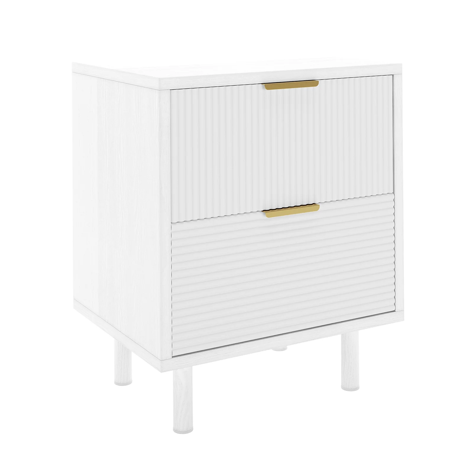 Zuriel 45cm Bedside Table with Drawers in White - Image 5